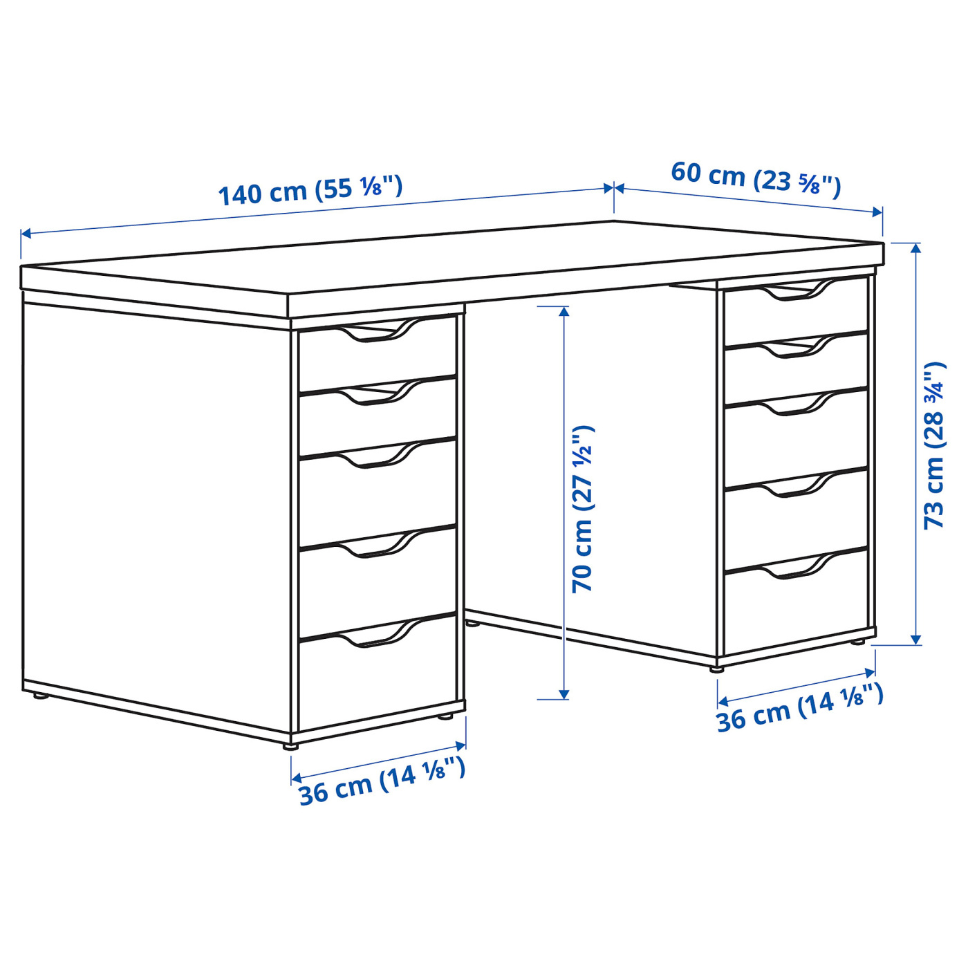 マリエル　IKEAタンス MITTCIRKEL / ALEX desk lively pine effect white - IKEA