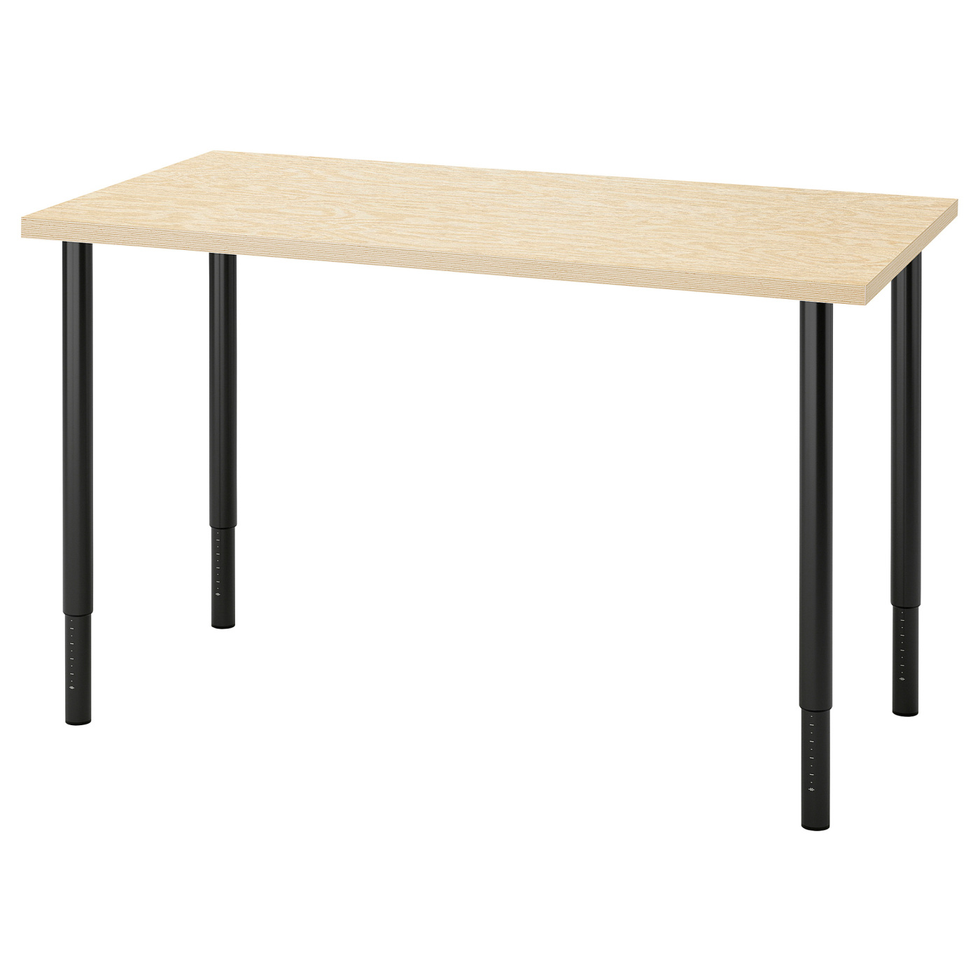 MITTCIRKEL / OLOV desk lively pine effect/black - IKEA