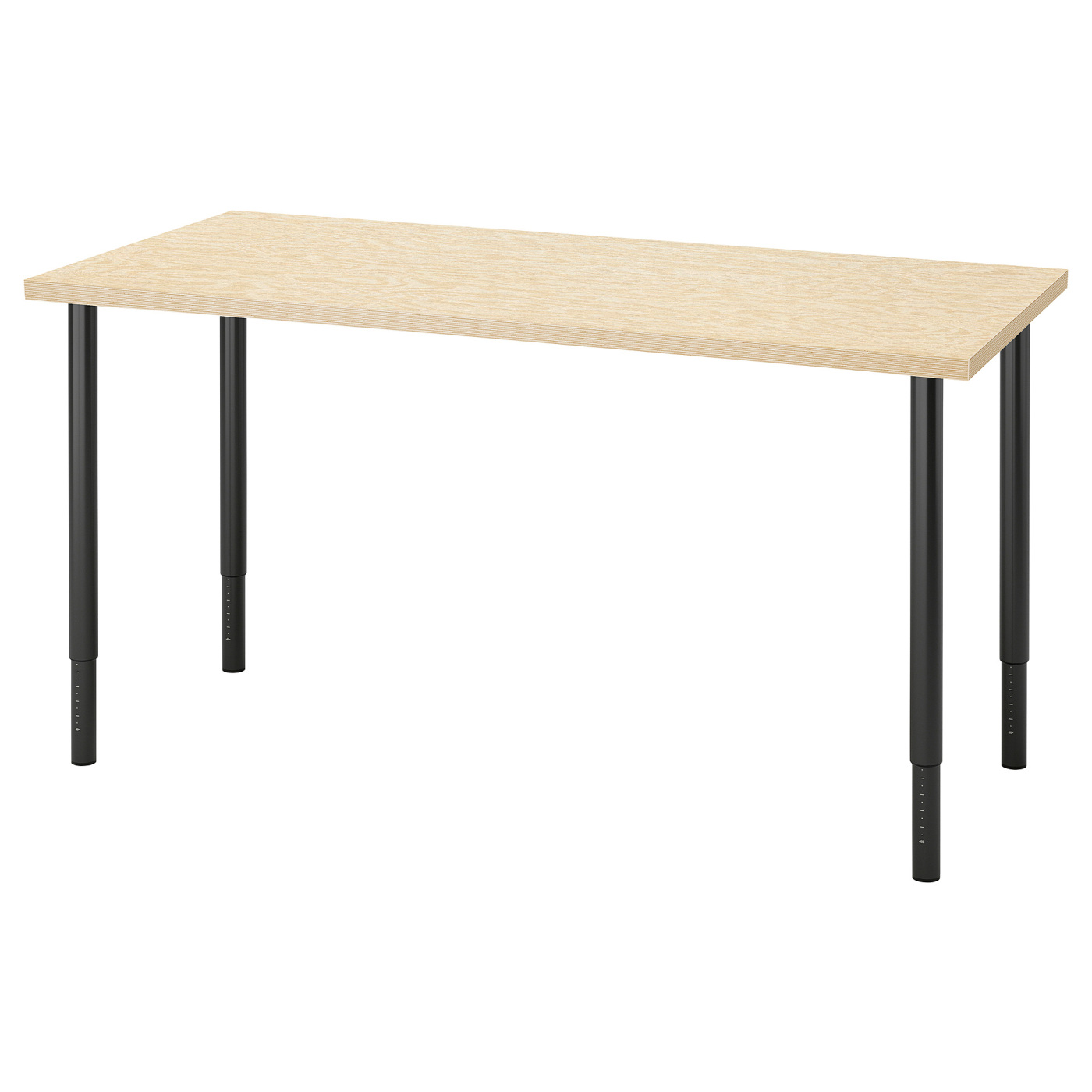 MITTCIRKEL / OLOV desk lively pine effect/black - IKEA