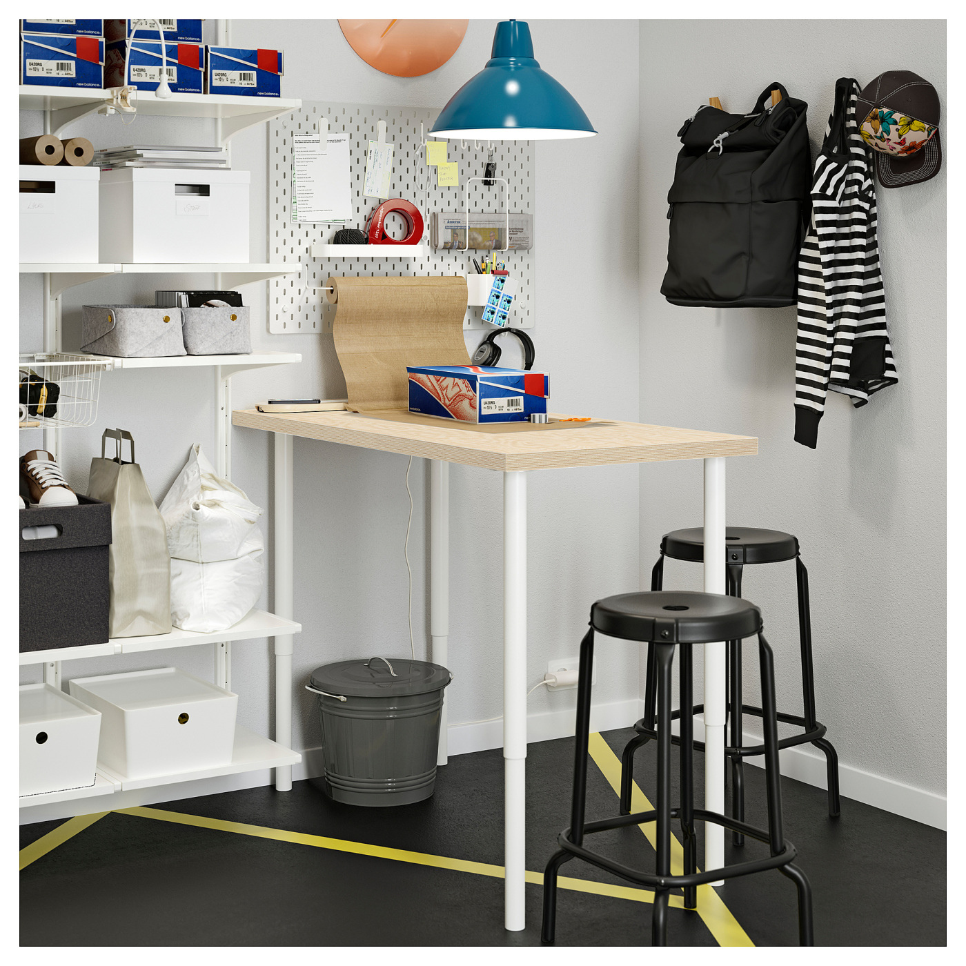 MITTCIRKEL / OLOV desk lively pine effect/white - IKEA