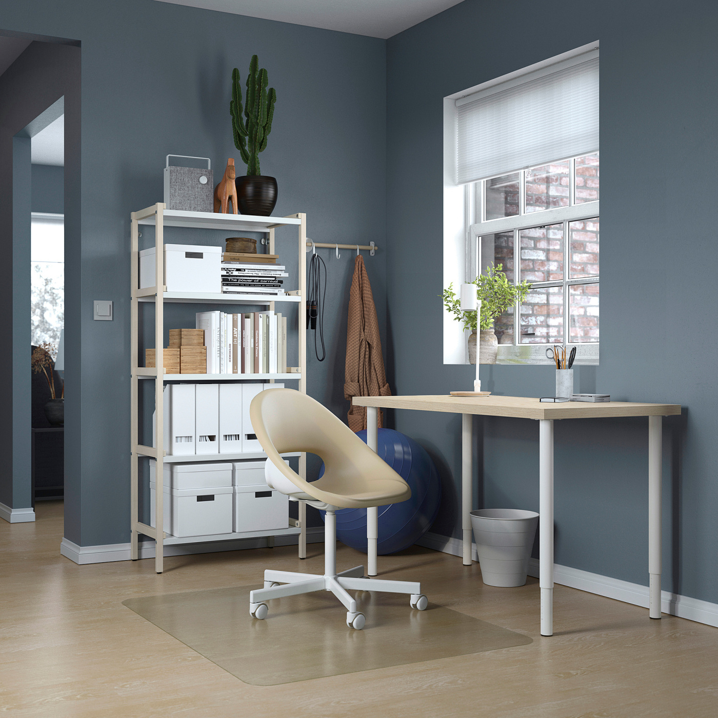 MITTCIRKEL / OLOV desk lively pine effect/white - IKEA