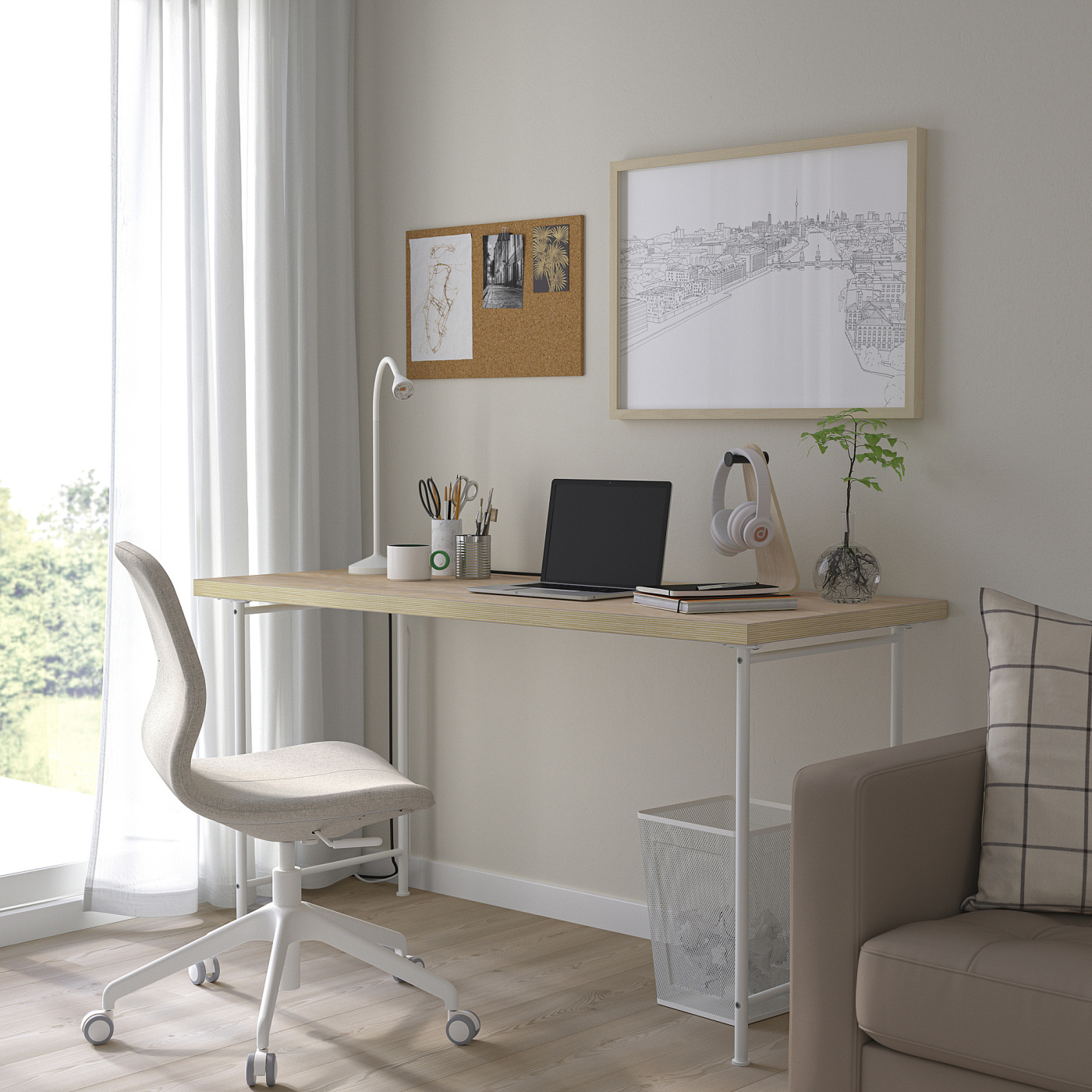 MITTCIRKEL / SPÄND desk lively pine effect/white - IKEA