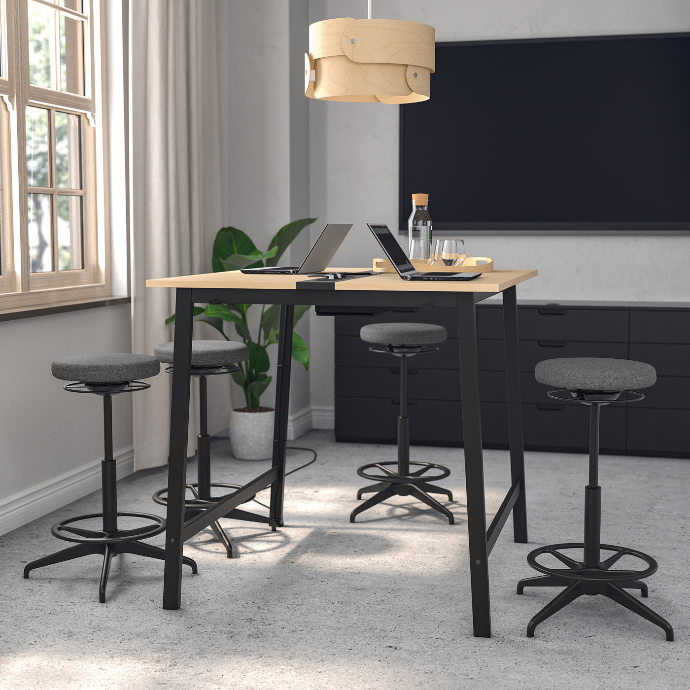 MITTZON conference table birch veneer/black - IKEA