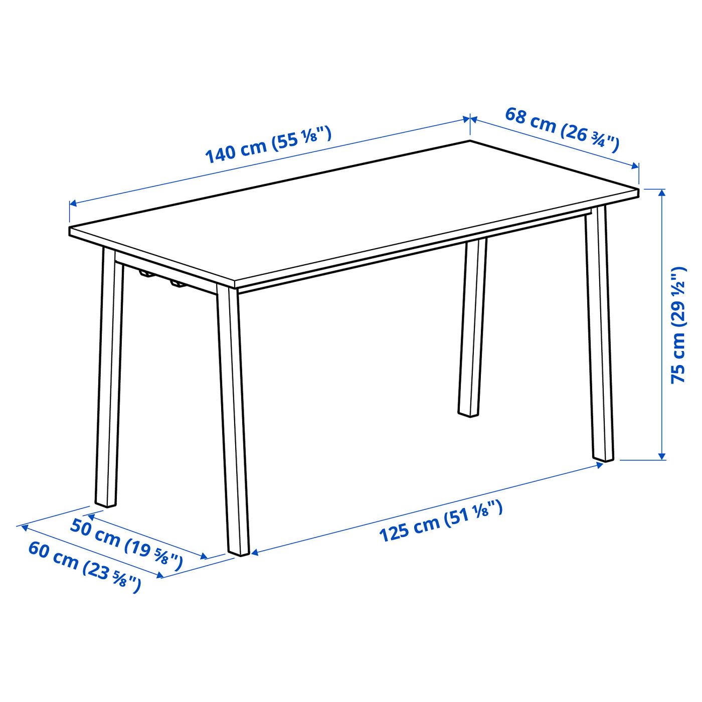 MITTZON conference table black stained ash veneer/black - IKEA