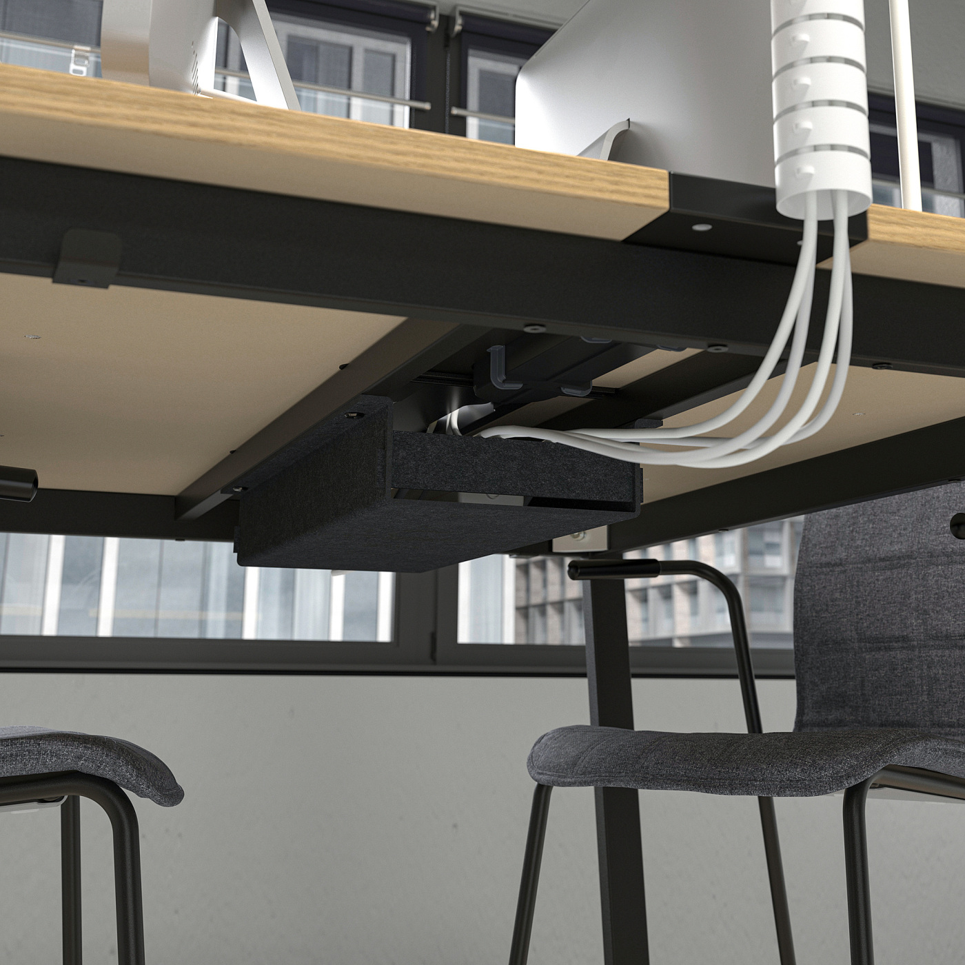 【マイクマ】 テーブル MITTZON conference table oak veneer/black - IKEA