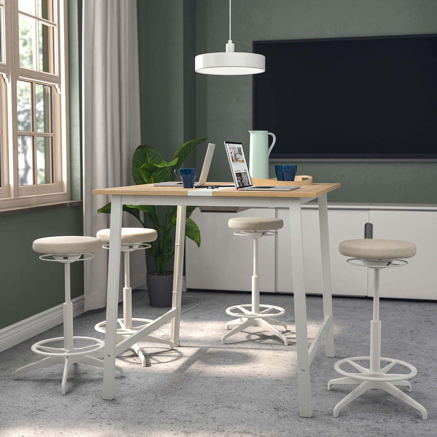 MITTZON conference table oak veneer/white - IKEA