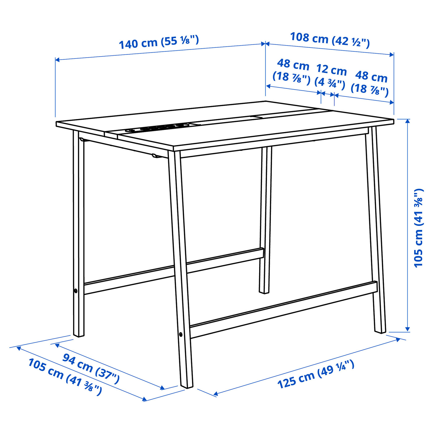 MITTZON conference table oak veneer/white - IKEA