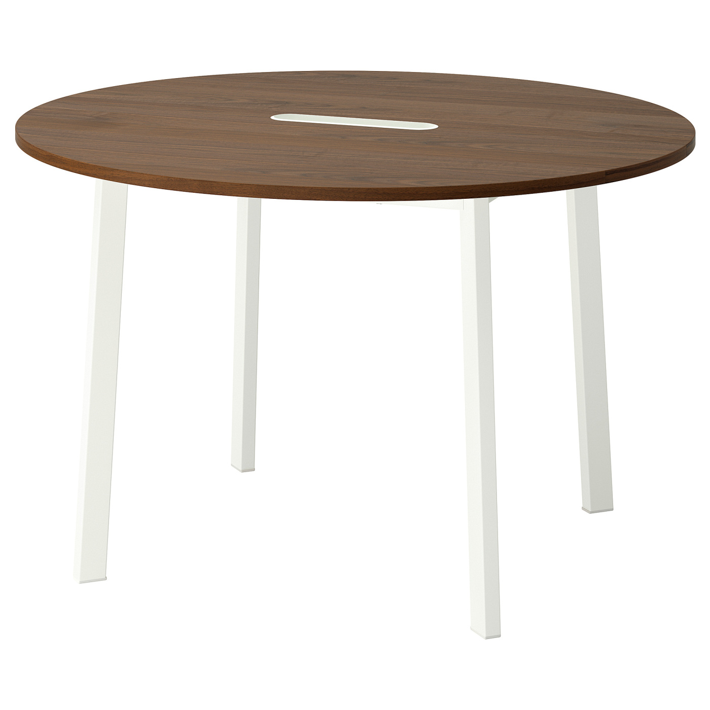 MITTZON conference table round walnut veneer/white - IKEA