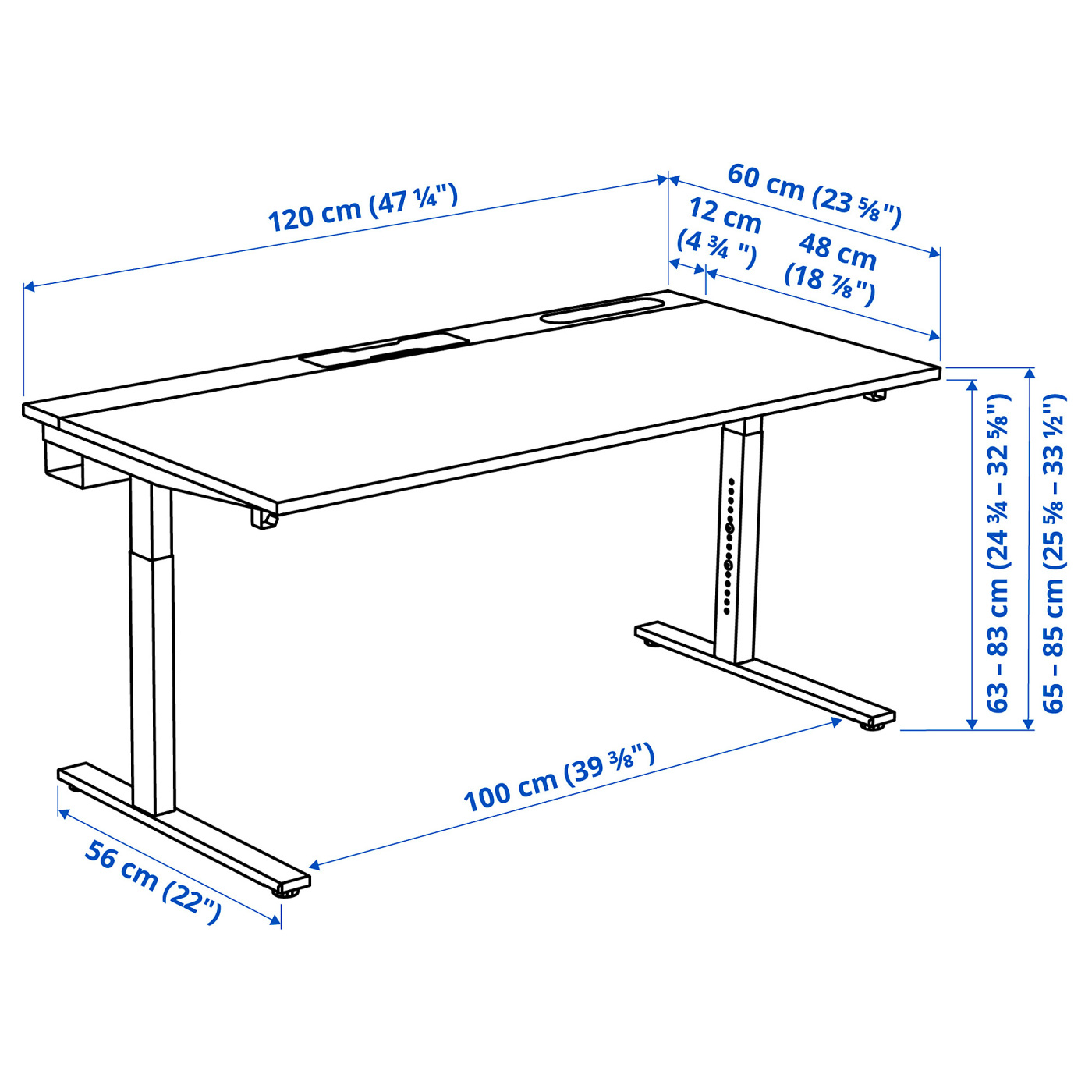 MITTZON desk birch veneer/black - IKEA