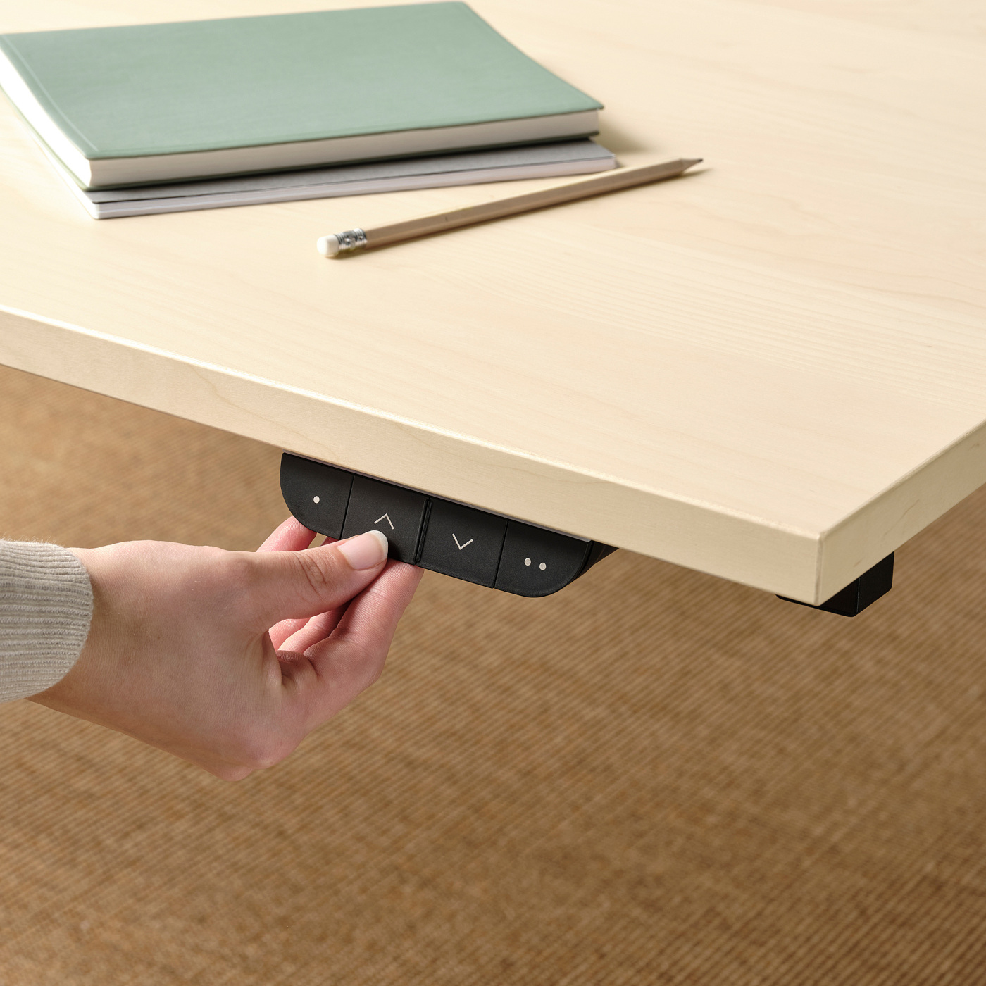 MITTZON desk sit/stand electric birch veneer/black - IKEA