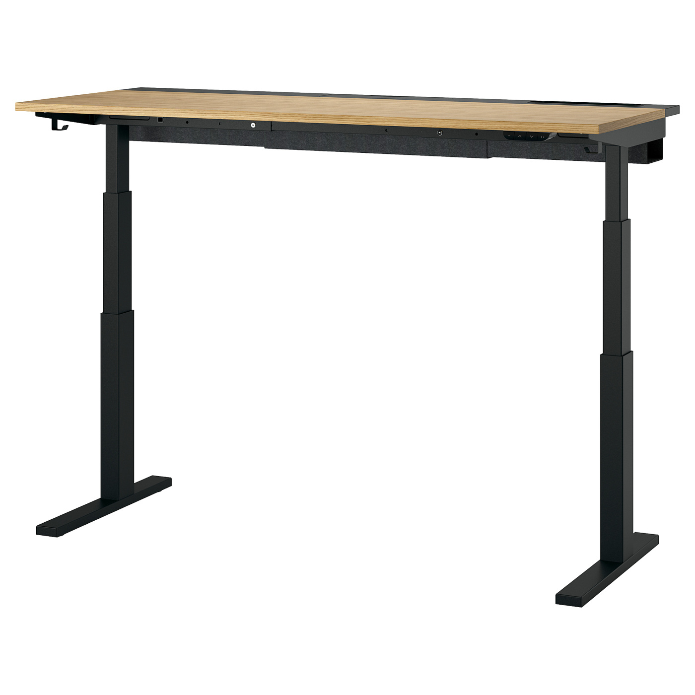 MITTZON desk sit/stand electric oak veneer/black - IKEA
