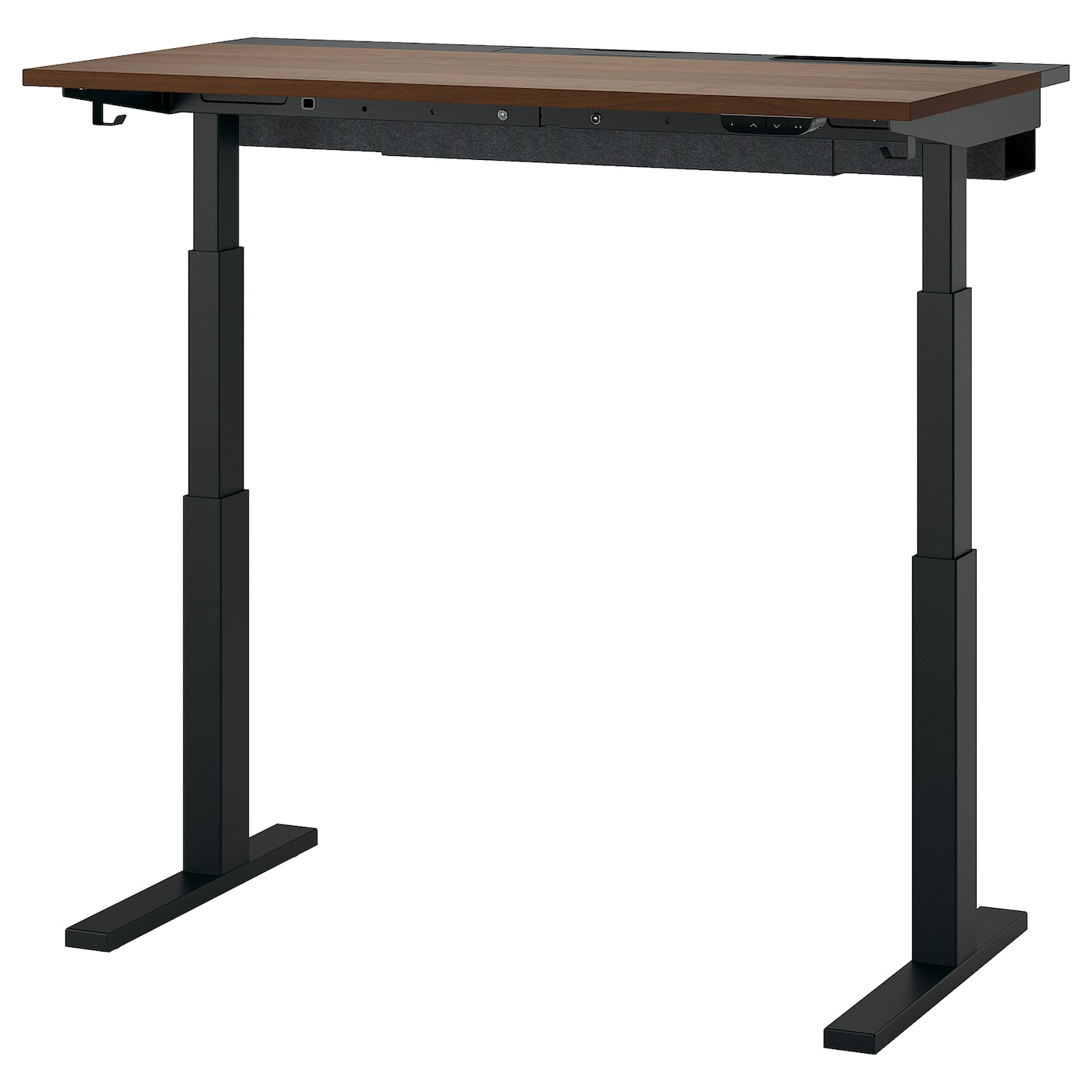 MITTZON desk sit/stand electric walnut veneer/black - IKEA