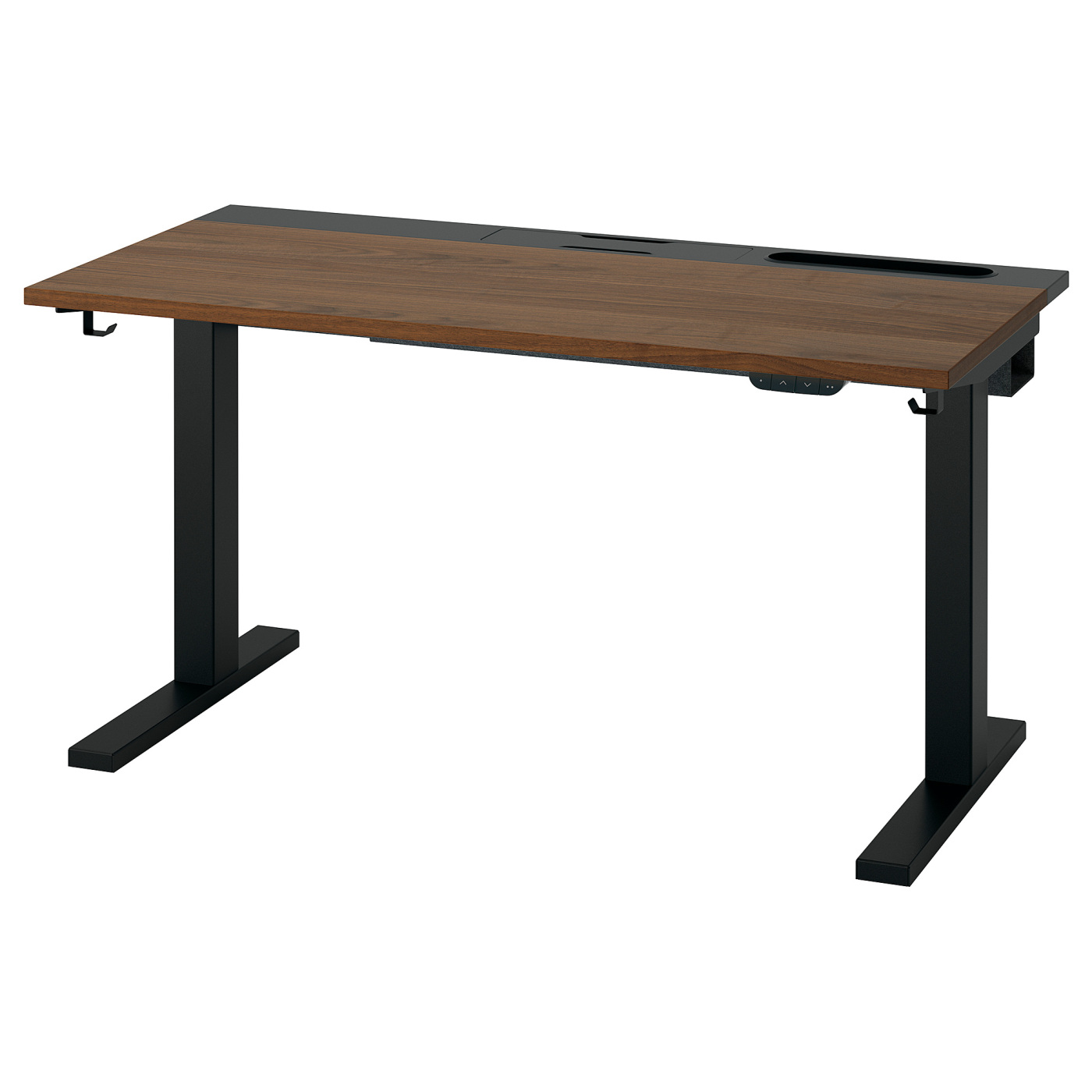 MITTZON desk sit/stand electric walnut veneer/black - IKEA