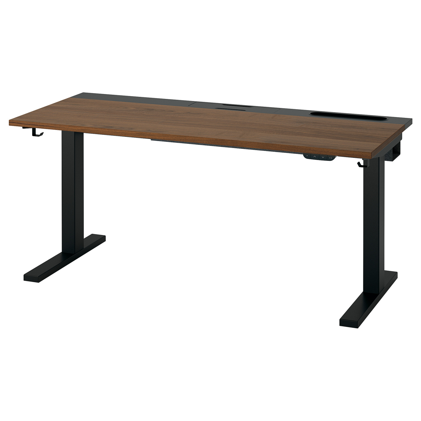 MITTZON desk sit/stand electric walnut veneer/black - IKEA