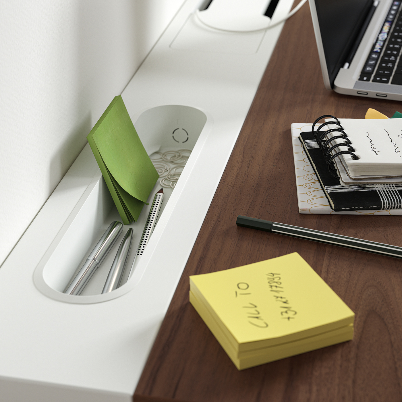みんとページ MITTZON desk walnut veneer/white - IKEA