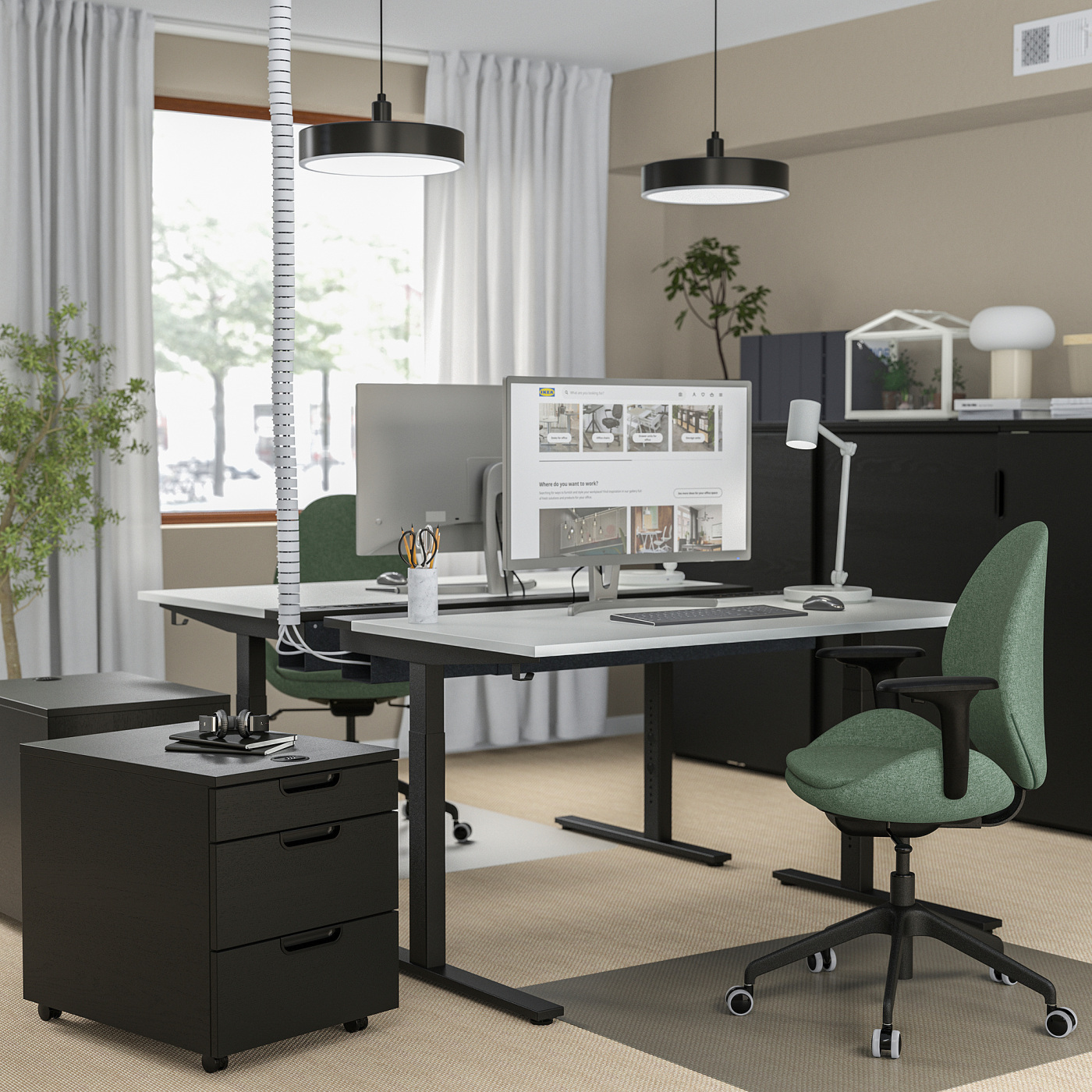 MITTZON desk white/black - IKEA