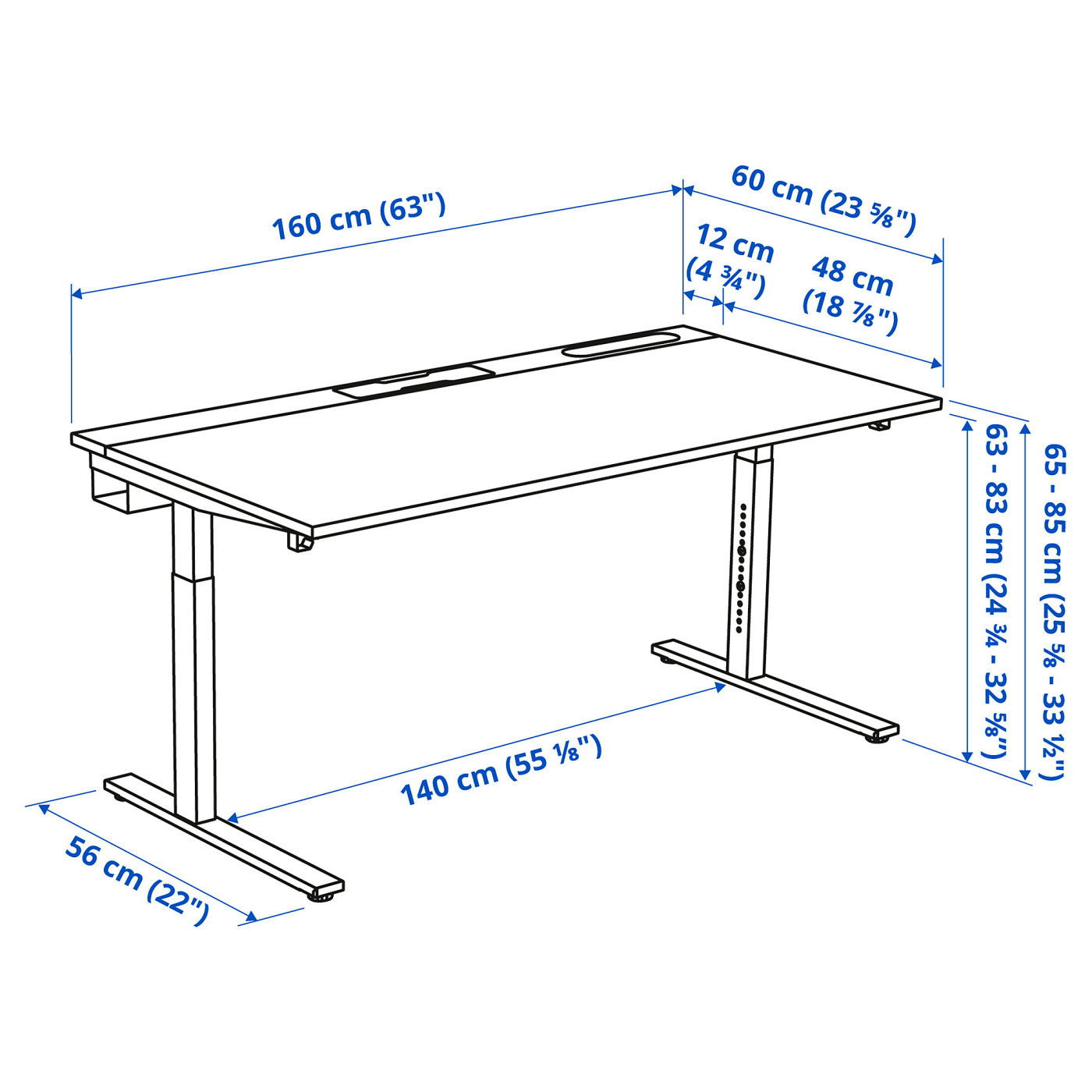 MITTZON desk white/black - IKEA