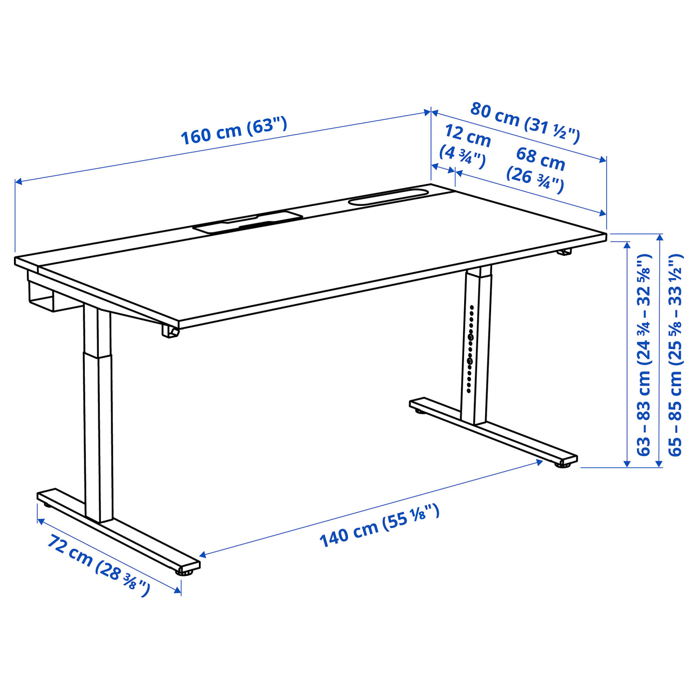 MITTZON desk white/black - IKEA
