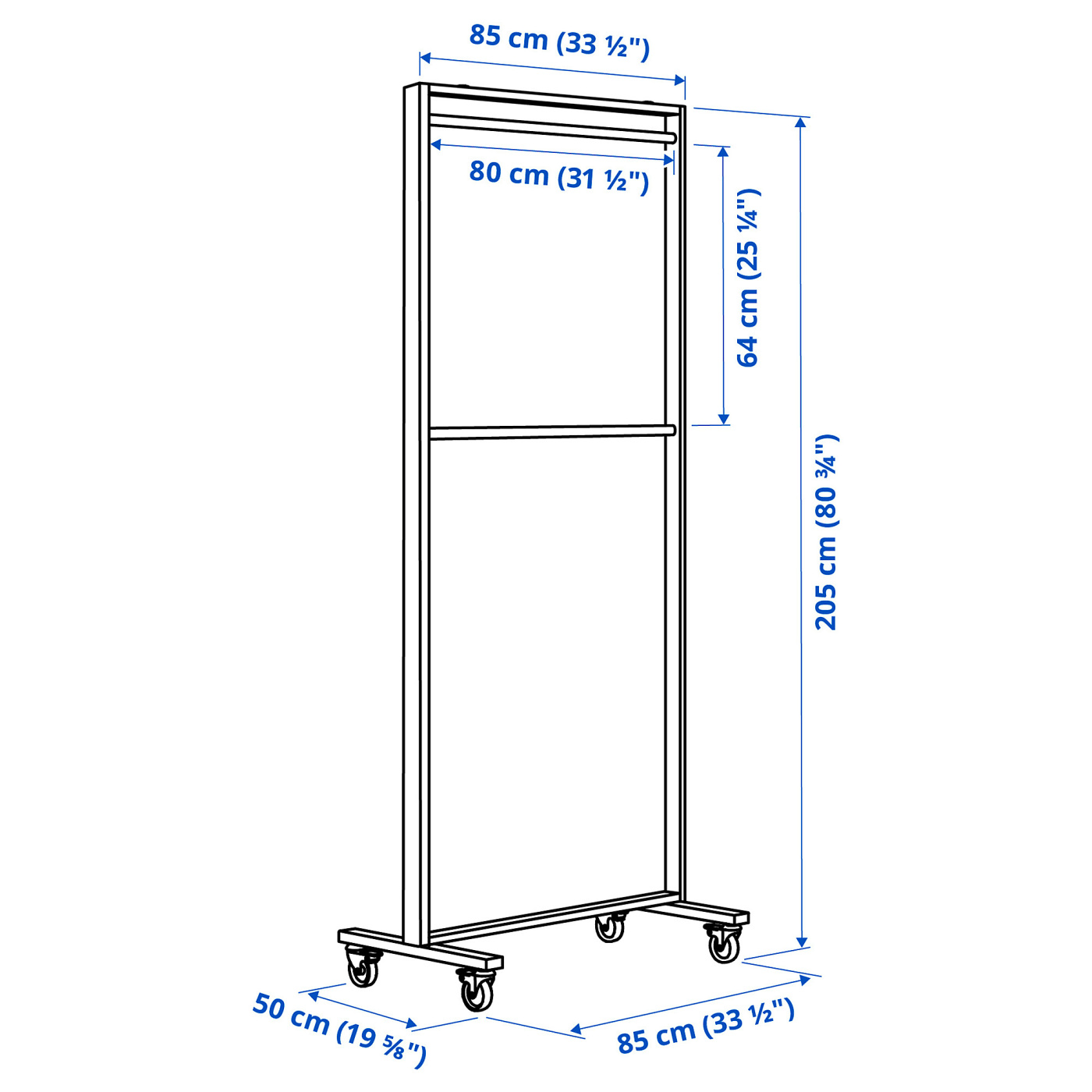 MITTZON frame w castors/coat rack/disp shlf white - IKEA