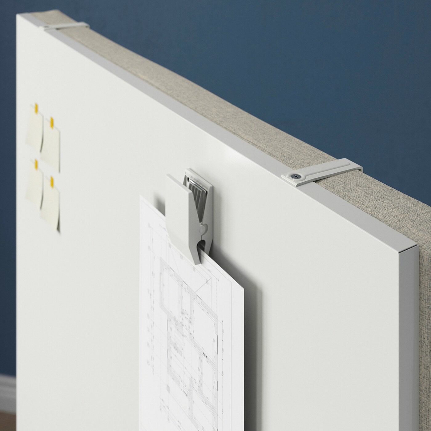 MITTZON frame w cstrs/acoustic scrn/whtbrd Gunnared beige