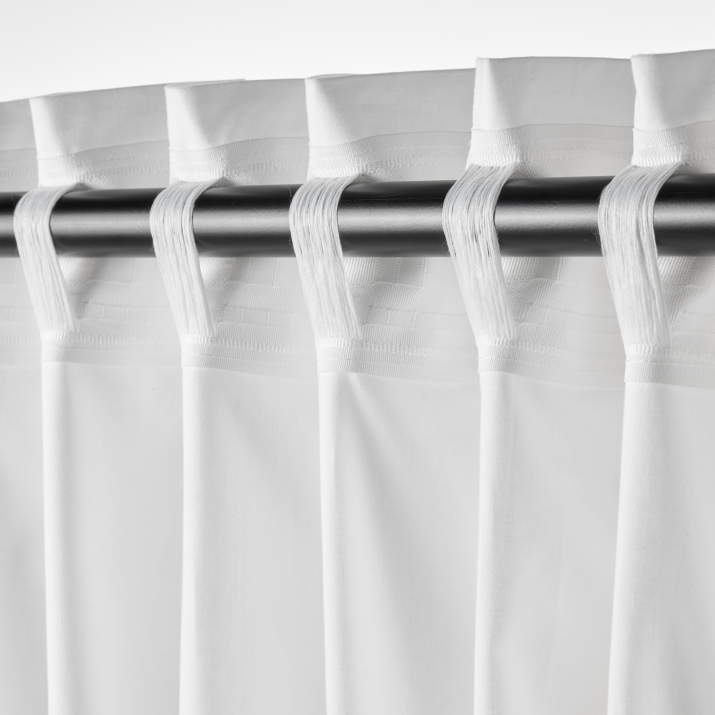 MOALISA curtains, 1 pair white/black - IKEA