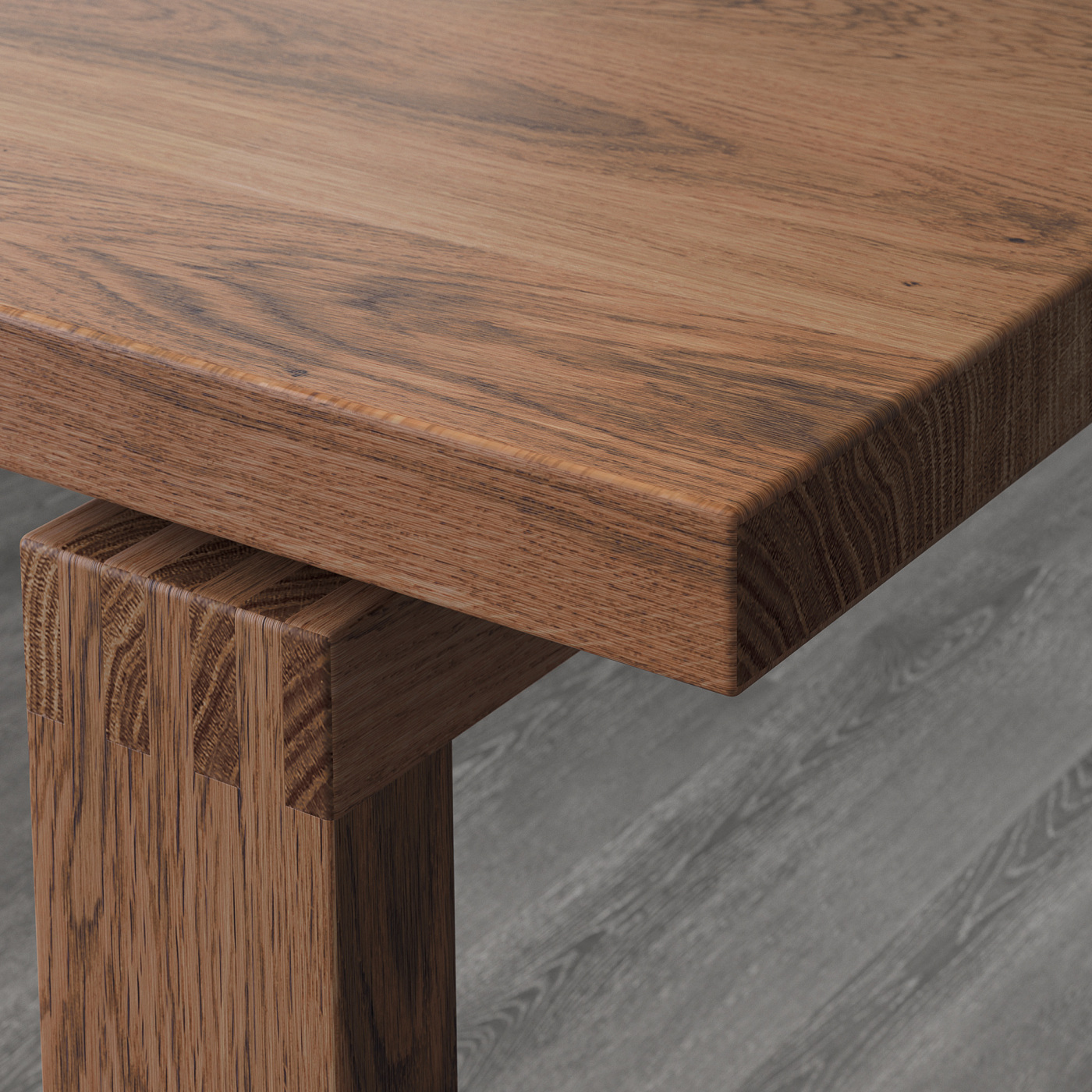 MÖRBYLÅNGA / BERNHARD table and 4 chairs oak veneer/Mjuk golden