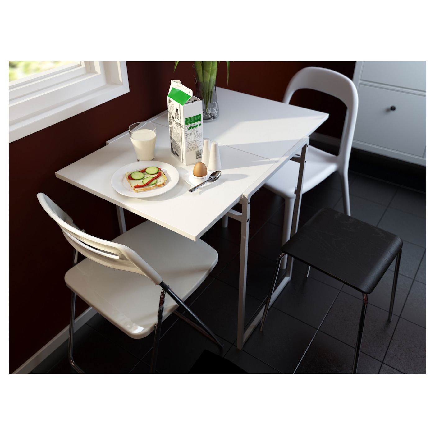 MUDDUS drop-leaf table white - IKEA