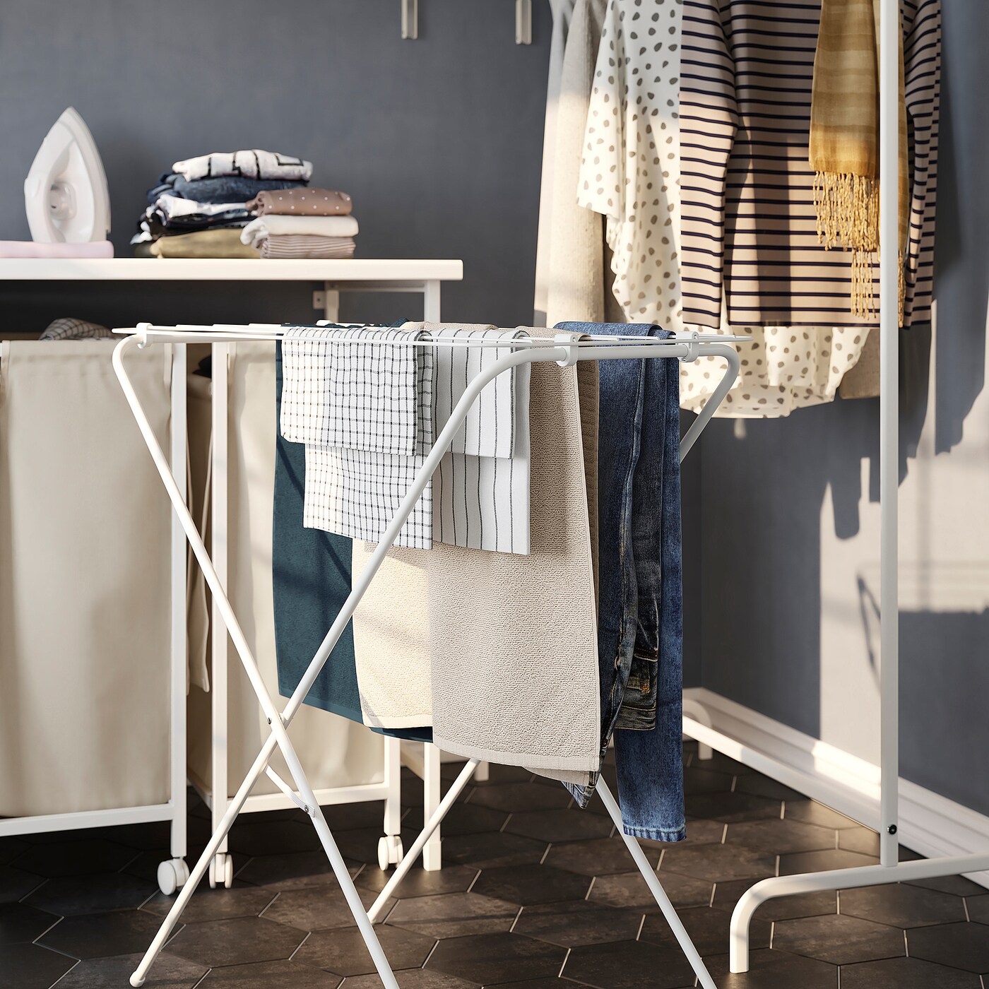 MULIG drying rack in outdoor white IKEA