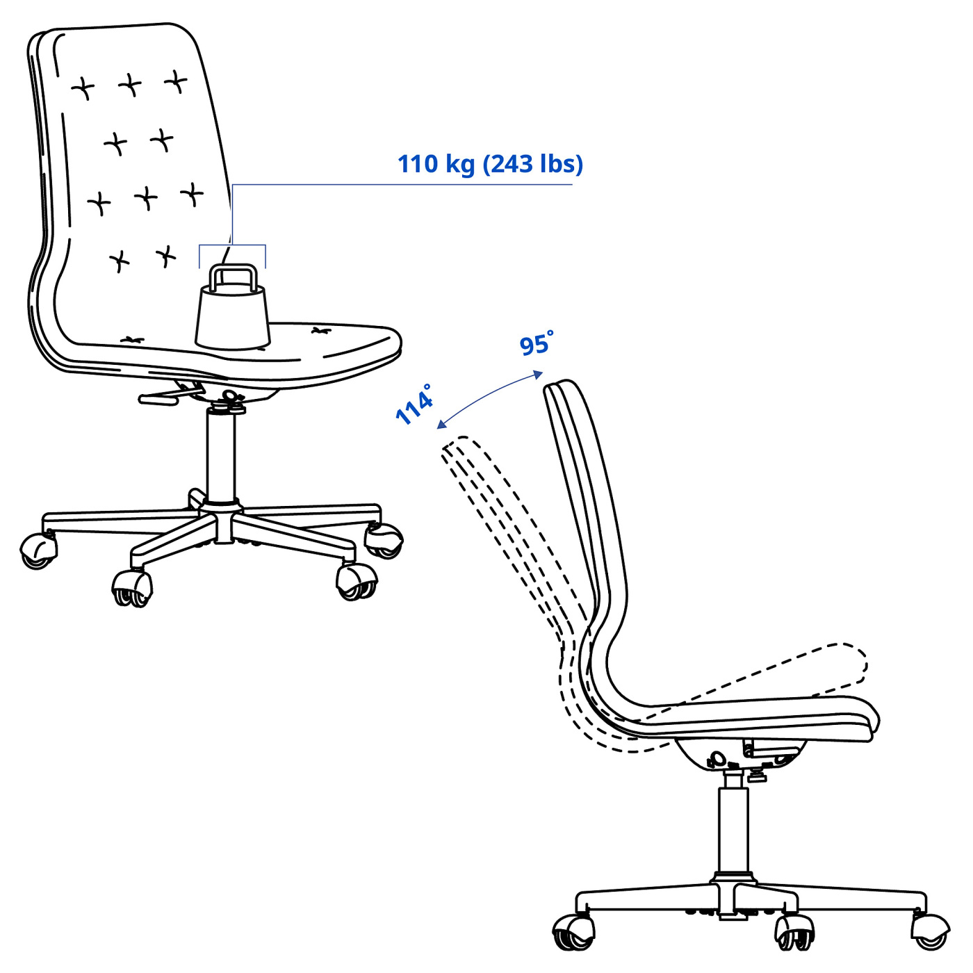 MULLFJÄLLET conference chair with castors Naggen beige - IKEA