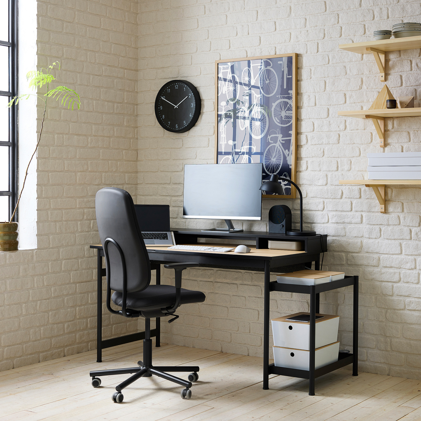 MULLSJÖ desk oak veneer - IKEA