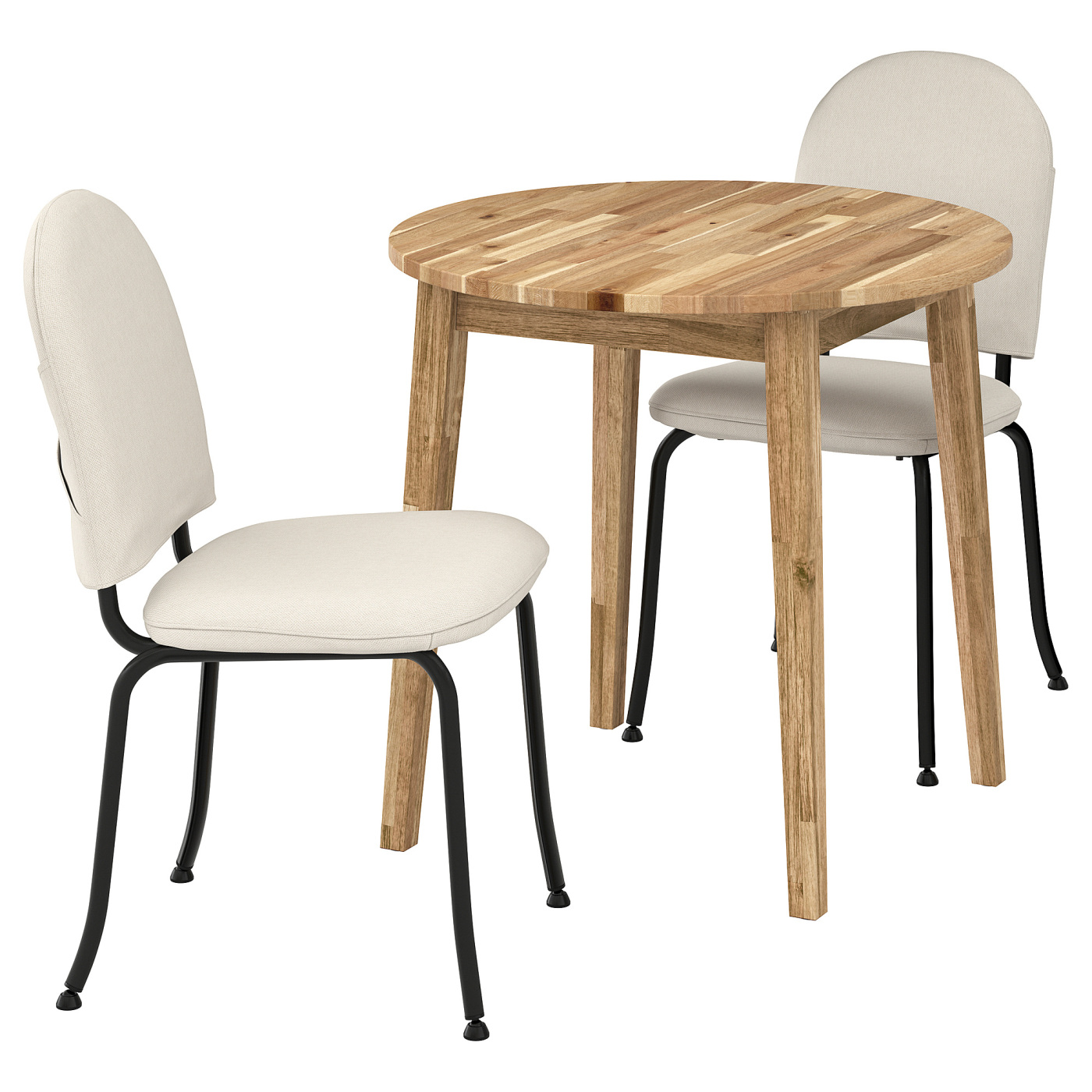 NACKANÄS / EBBALYCKE table and 2 chairs acacia/Idekulla beige - IKEA