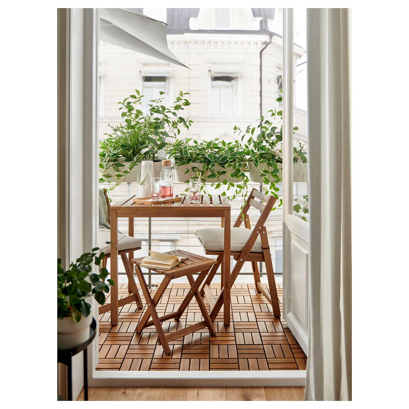 NÄMMARÖ chair, outdoor foldable/light brown stained - IKEA