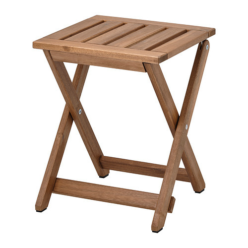 ÄPPLARÖ stool, outdoor foldable brown stained - IKEA