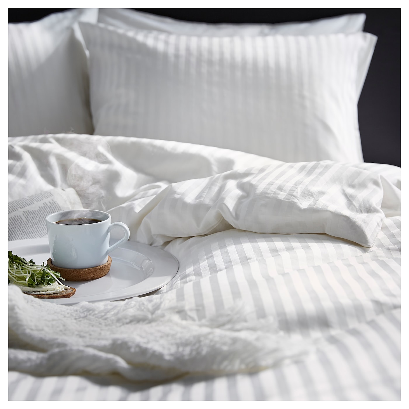 IKEA ボックスシーツ、 NATTJASMIN & JÄTTELILJA NATTJASMIN ナットヤスミン ボックスシーツ, ライトベージュ