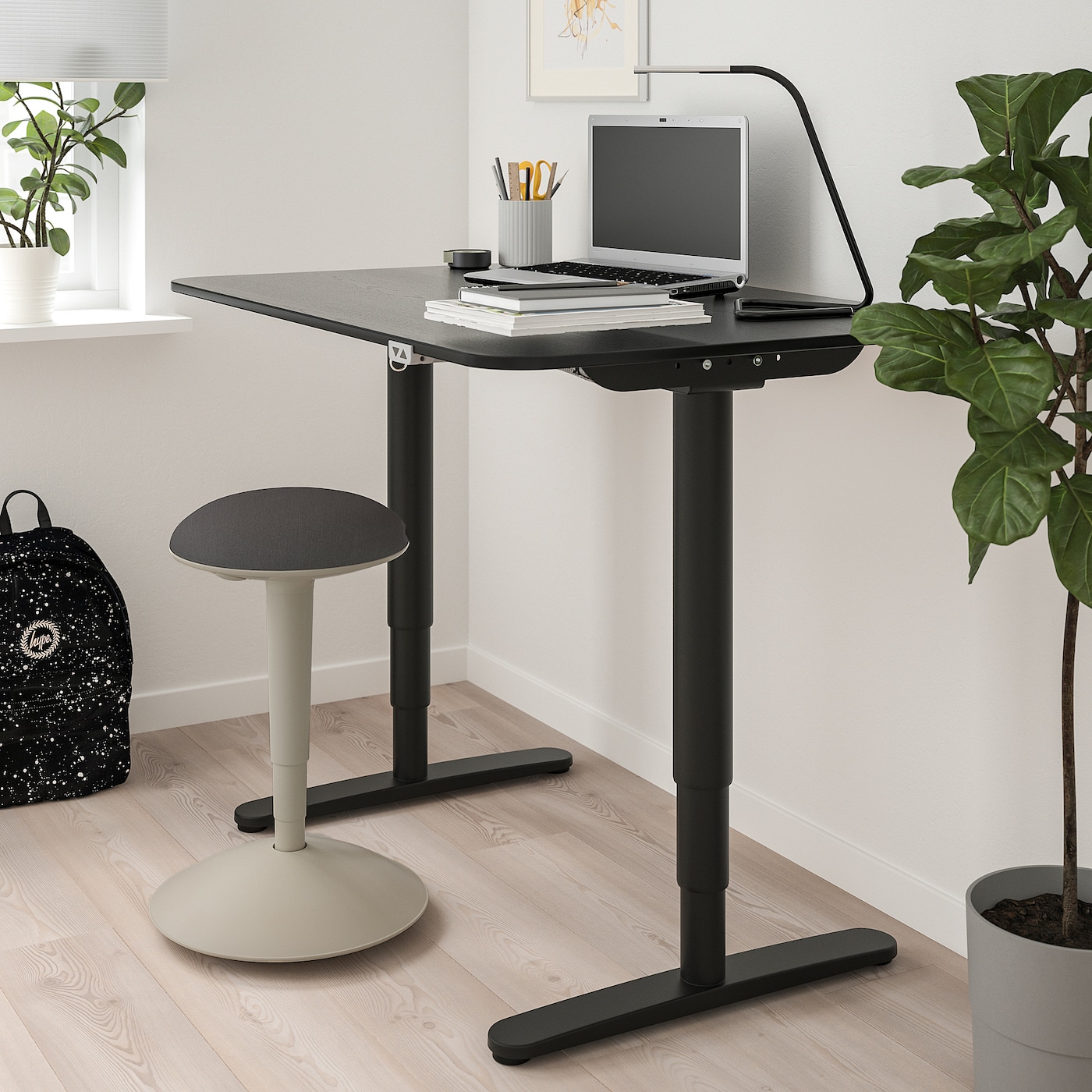 NILSERIK standing support beige/Vissle dark grey - IKEA