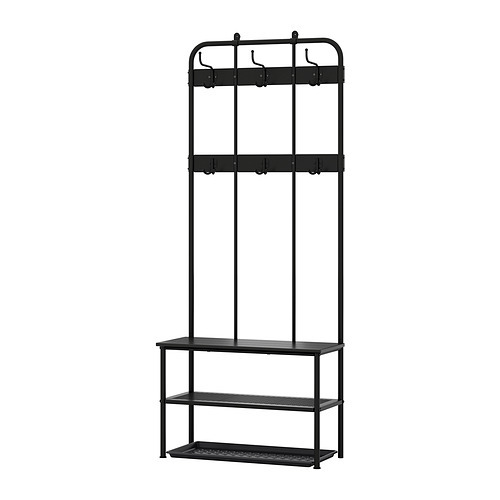 ™*️様 美品 イケア IKEA PINNIG コートラック マットブラック NIPÅSEN / BAGGMUCK hallway furniture, set of 4 black/grey - IKEA