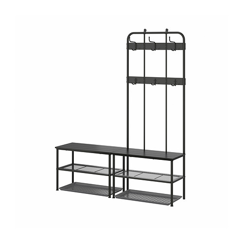 GREÅKER / NIPÅSEN hallway furniture, set of 4 white/black - IKEA