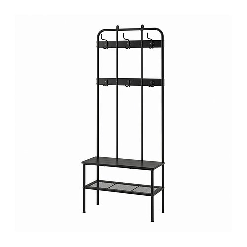 PINNIG 　ピンニグ コートラック 靴収納 ブラック193x37x90 cm IKEA - PINNIG ピンニグ コートラック 靴収納 ブラック193x37x90