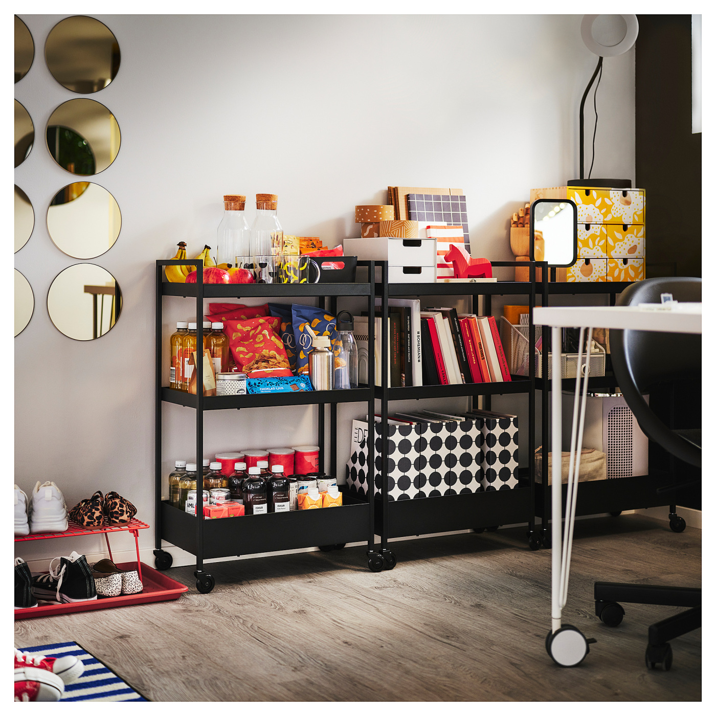 NISSAFORS trolley lockable wheels black - IKEA