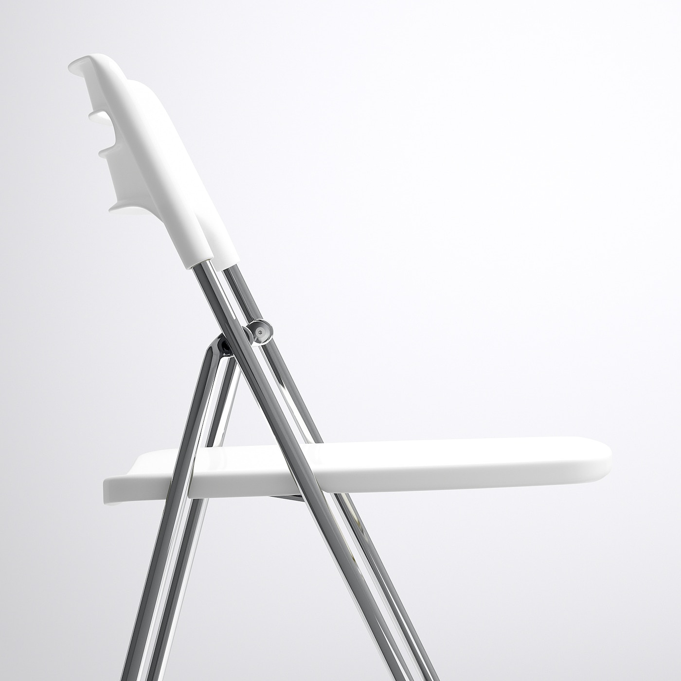 NISSE folding chair high-gloss white/chrome-plated - IKEA
