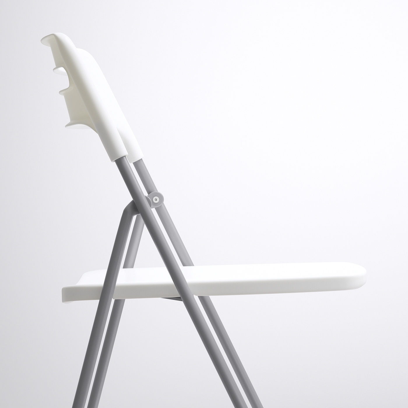 NISSE folding chair silver-colour/white - IKEA
