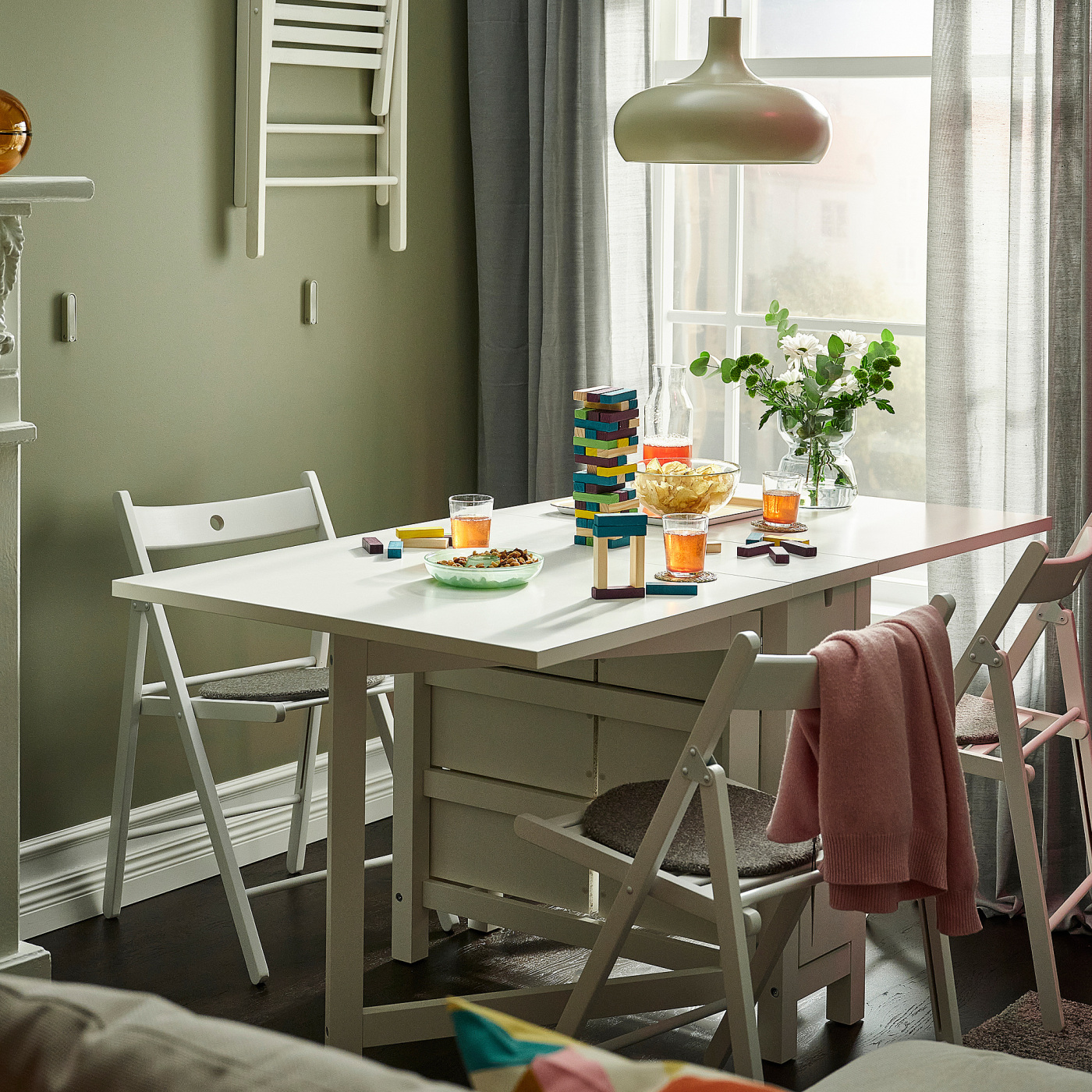 IKEA NORDEN ダイニングテーブル ホワイト 152x80 cm NORDEN gateleg table white - IKEA