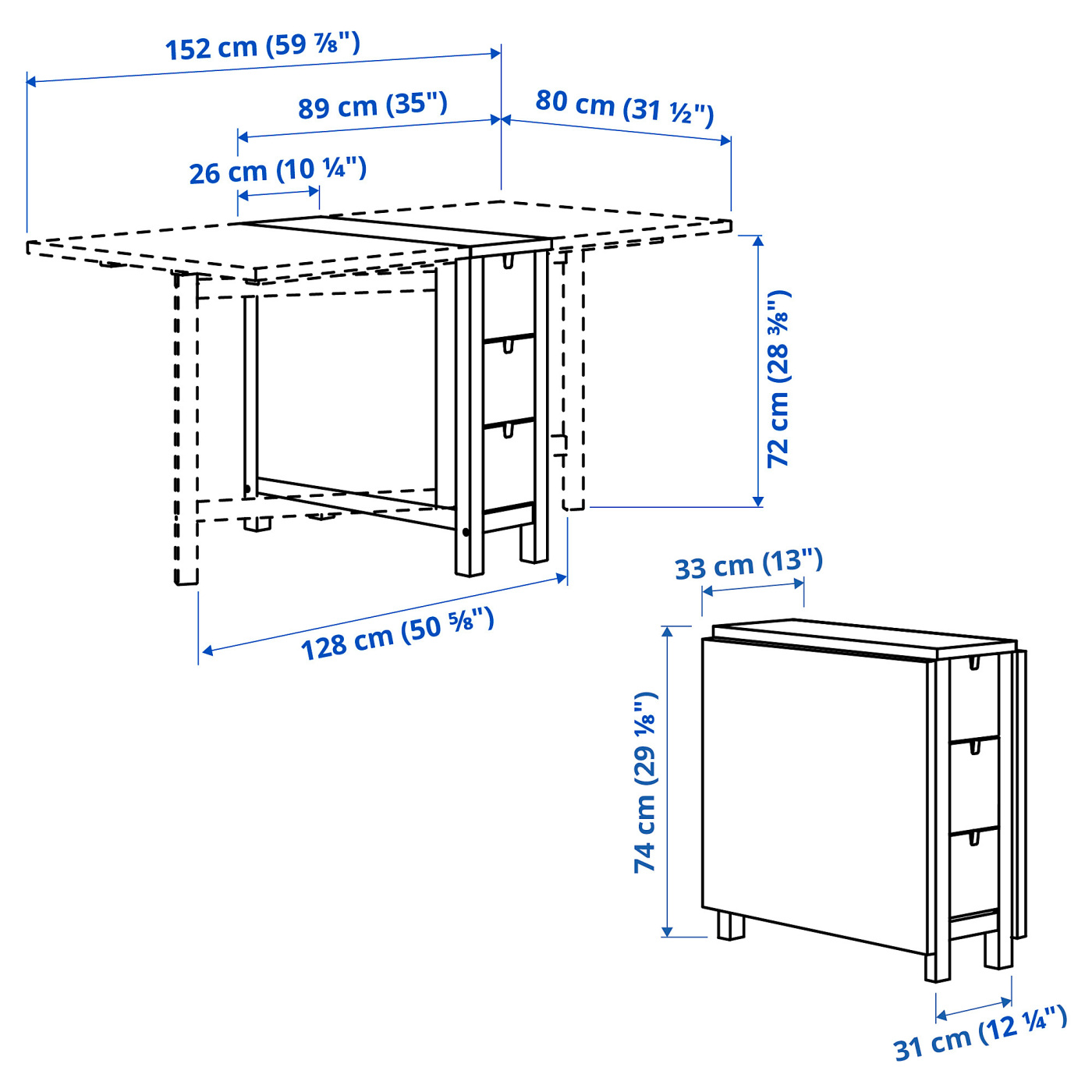 NORDEN gateleg table white - IKEA