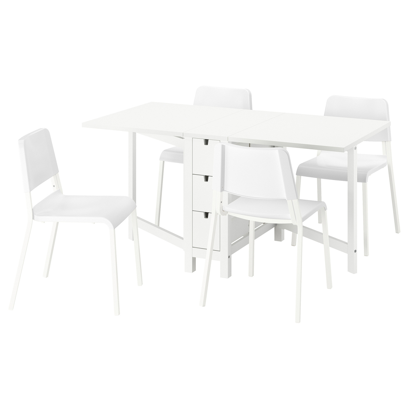 NORDEN / TEODORES table and 4 chairs white/white - IKEA
