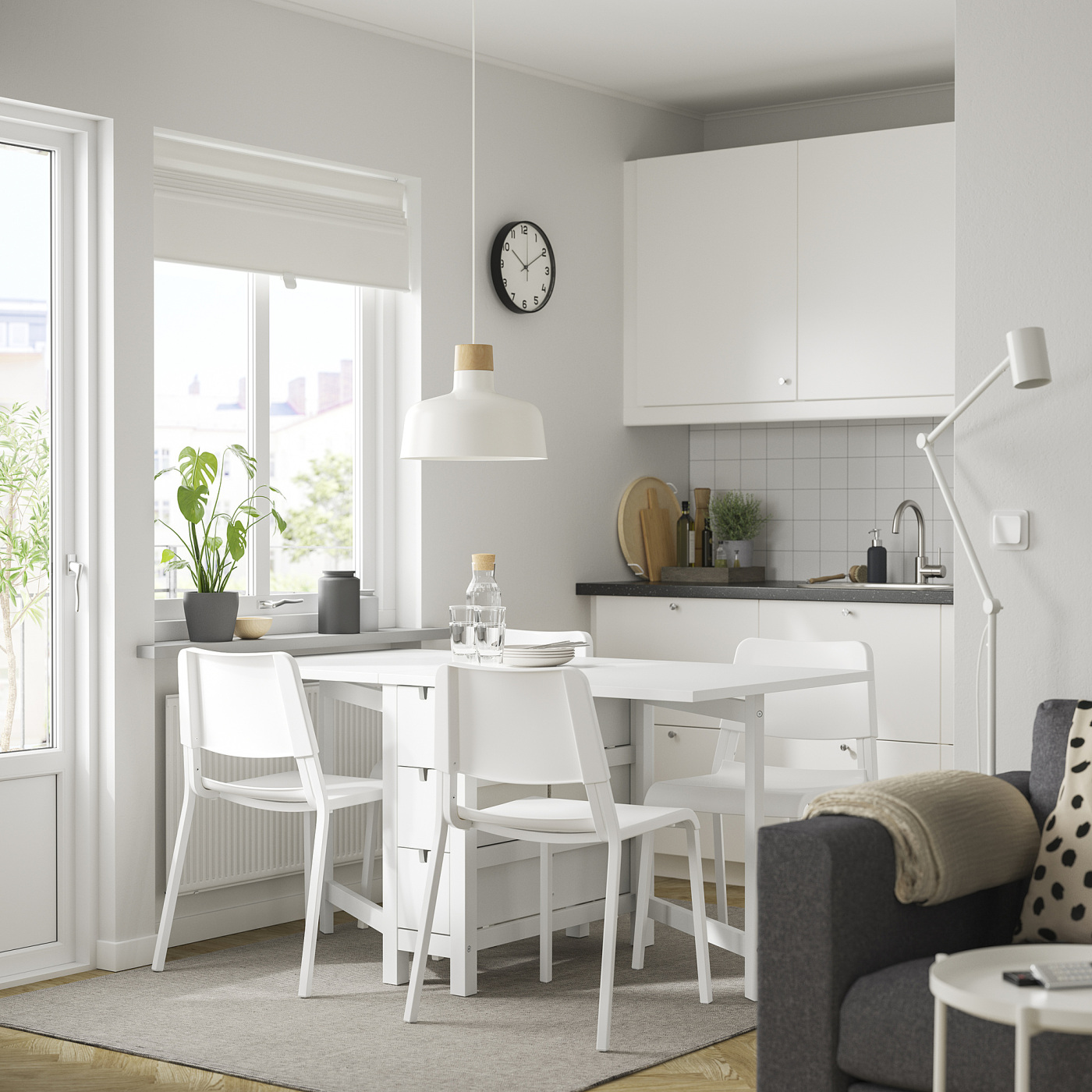 NORDEN / TEODORES table and 4 chairs white/white - IKEA