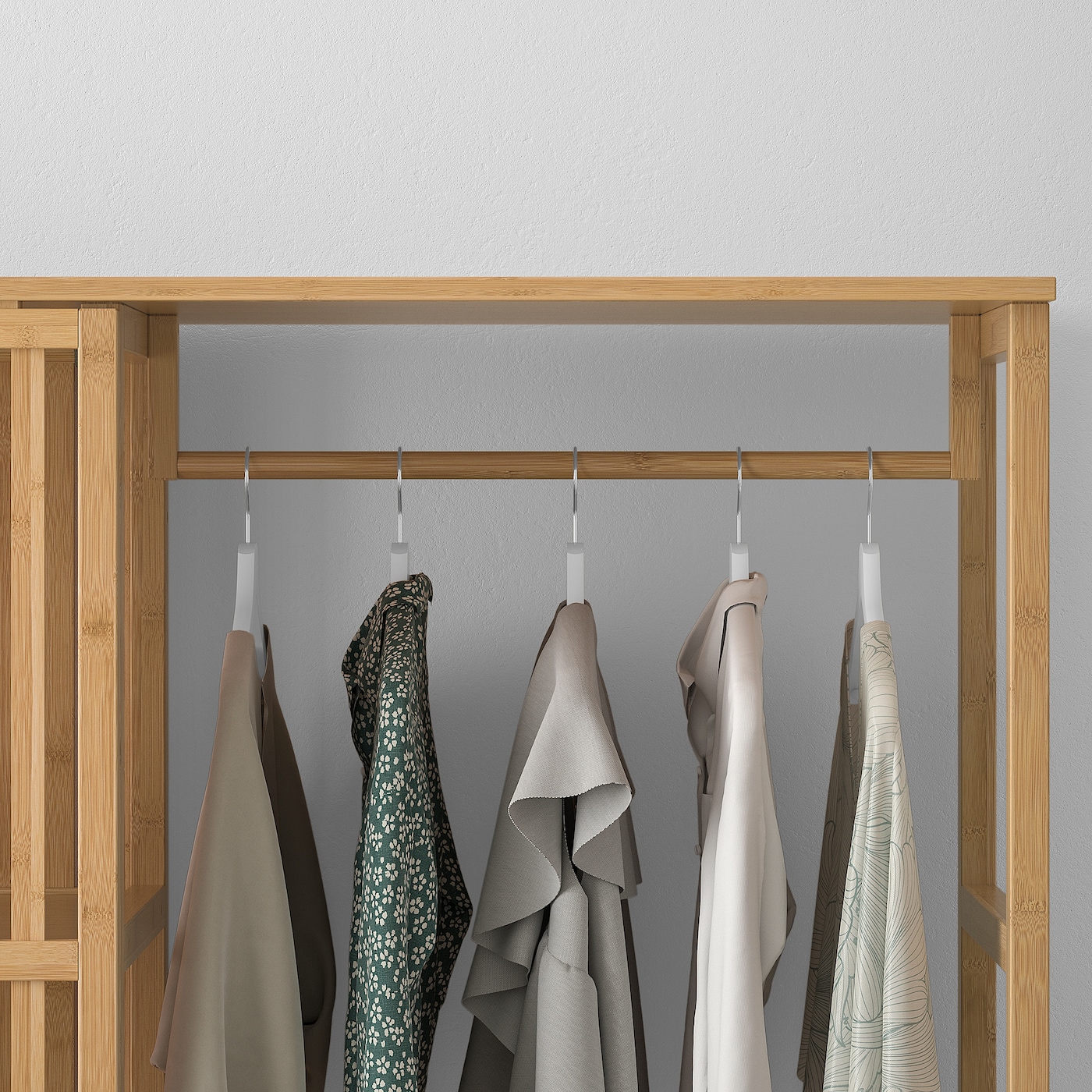 NORDKISA open wardrobe with sliding door bamboo IKEA