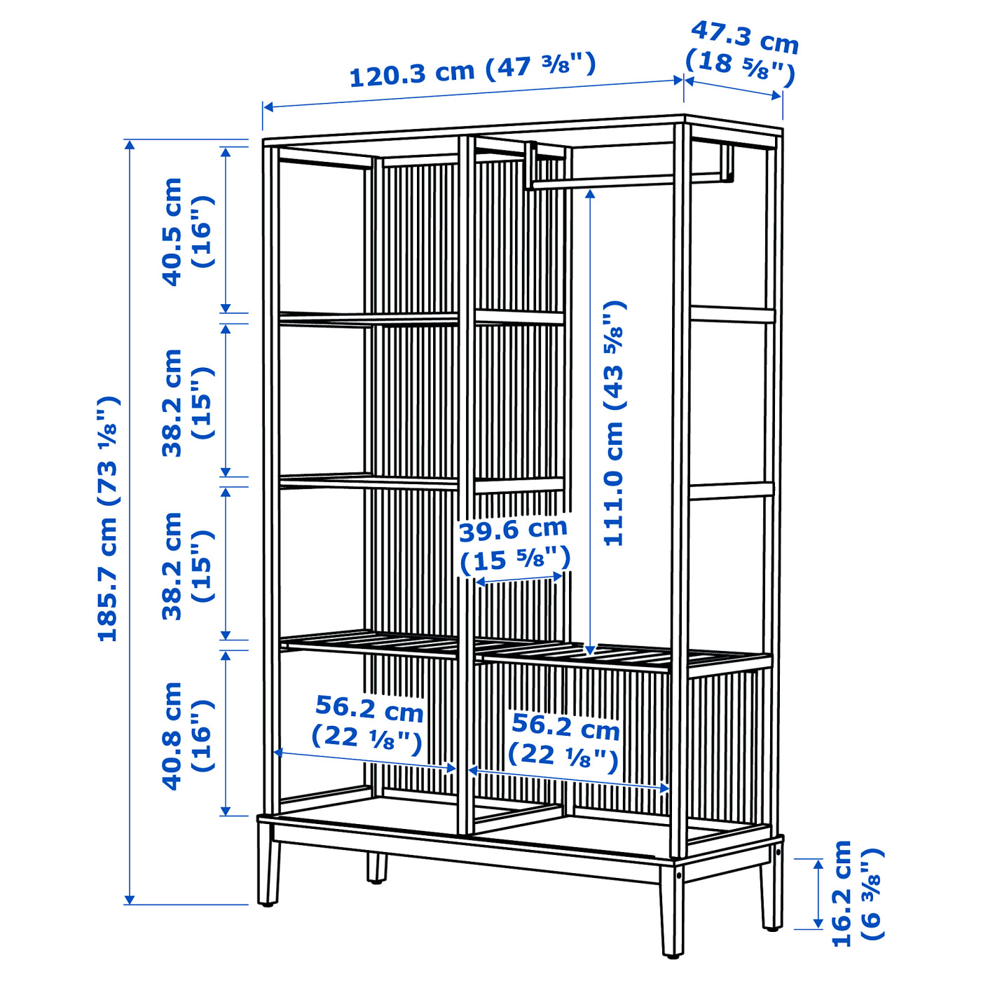 NORDKISA open wardrobe with sliding door bamboo - IKEA