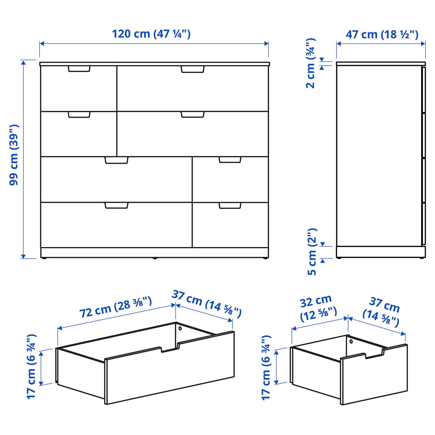 NORDLI chest of 8 drawers anthracite - IKEA