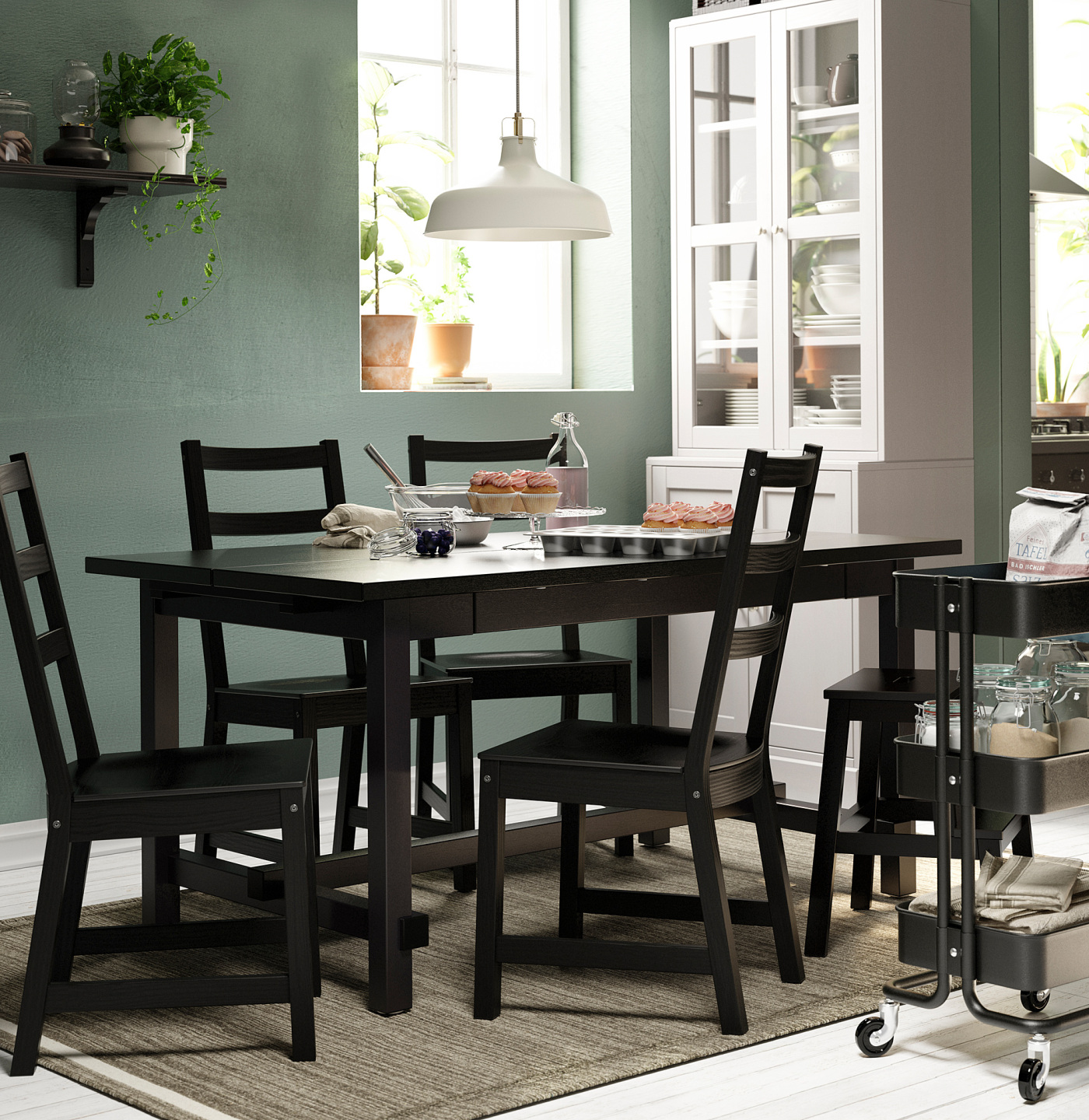 【Max商品】IKEA NORDVIKEN 伸縮テーブル椅子4脚 NORDVIKEN / NORDVIKEN table and 4 chairs black/black - IKEA