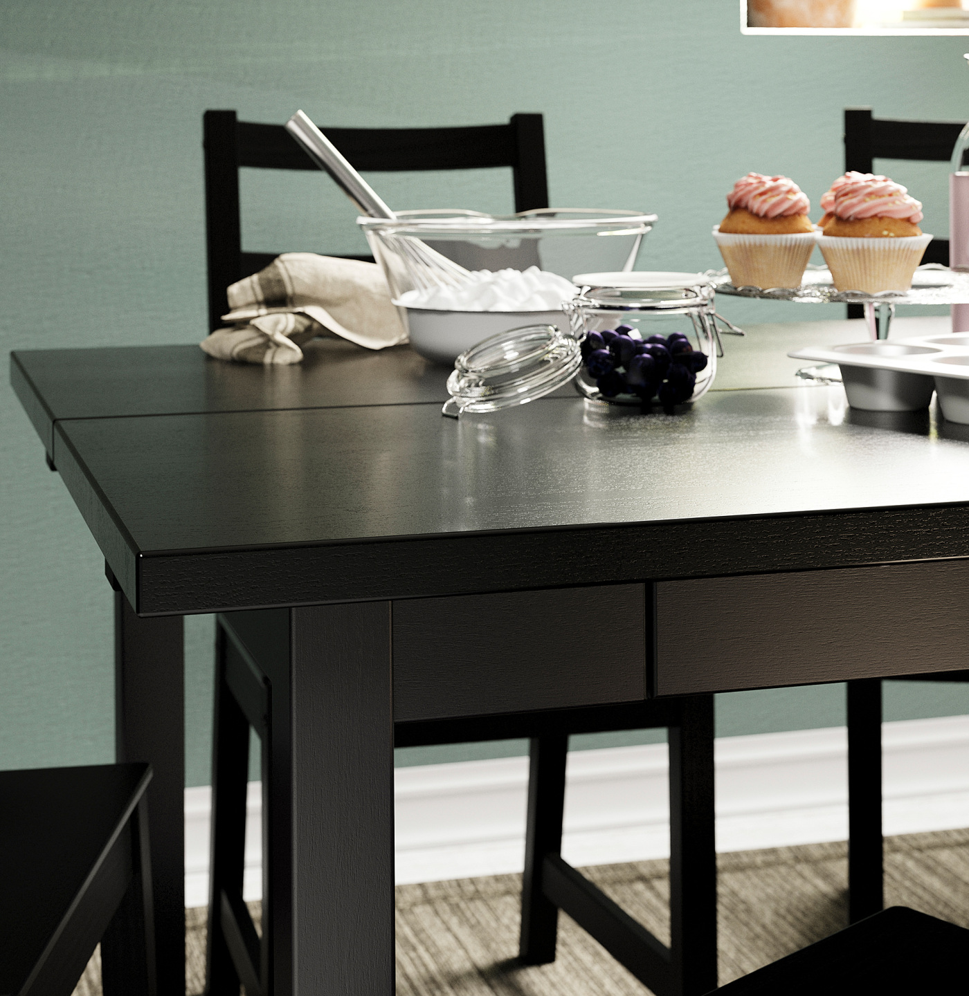 NORDVIKEN / NORDVIKEN table and 4 chairs black/black - IKEA